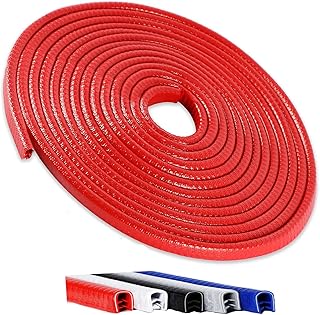 Winfort Universal 16.5FT Red Door Edge Protector: No-Glue U-Shape Rubber Seal for Cars and SUVs