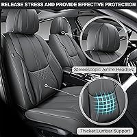 Vista 2 de Fundas Grises para Asientos de Coche Juego Completo, Fundas Universales para Asientos Delanteros y Traseros de Automóvil, Protectores de Asiento