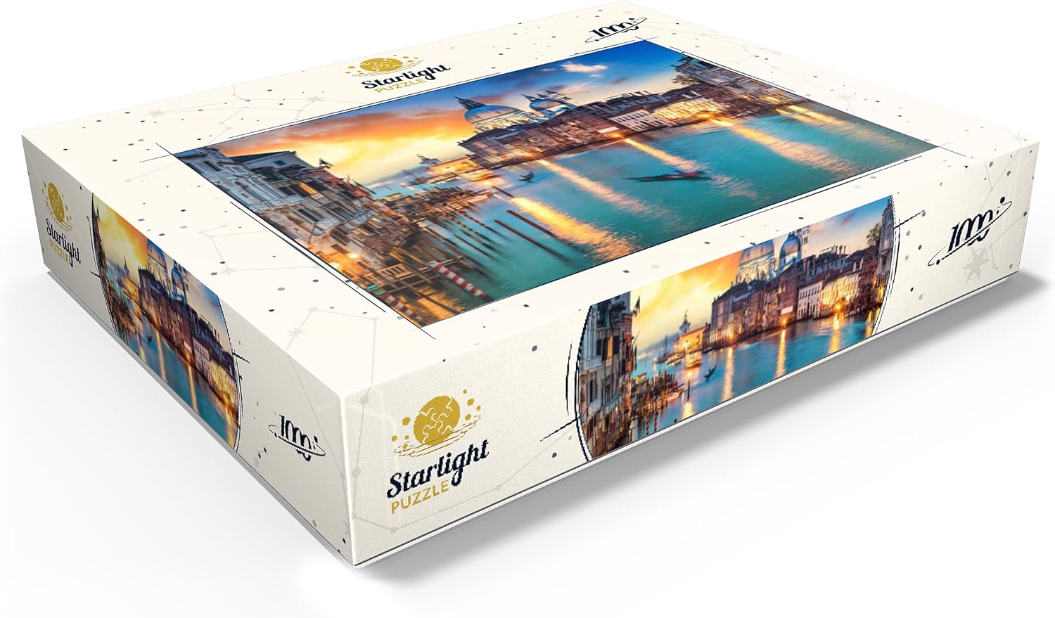 MyPuzzle Grand Canal with Gondola At Sunset Venice Italy - Premium 1000 Piece Jigsaw Puzzle for Adults