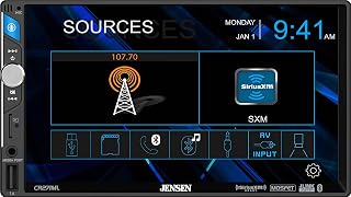 Jensen CR271ML 7 inch LED Digital Multimeda Touch Screen Double Din Car Stereo | SiriusXM-Ready l Push to Talk Assistant | Backup Camera Input | Bluetooth | USB Fast Charging | microSD