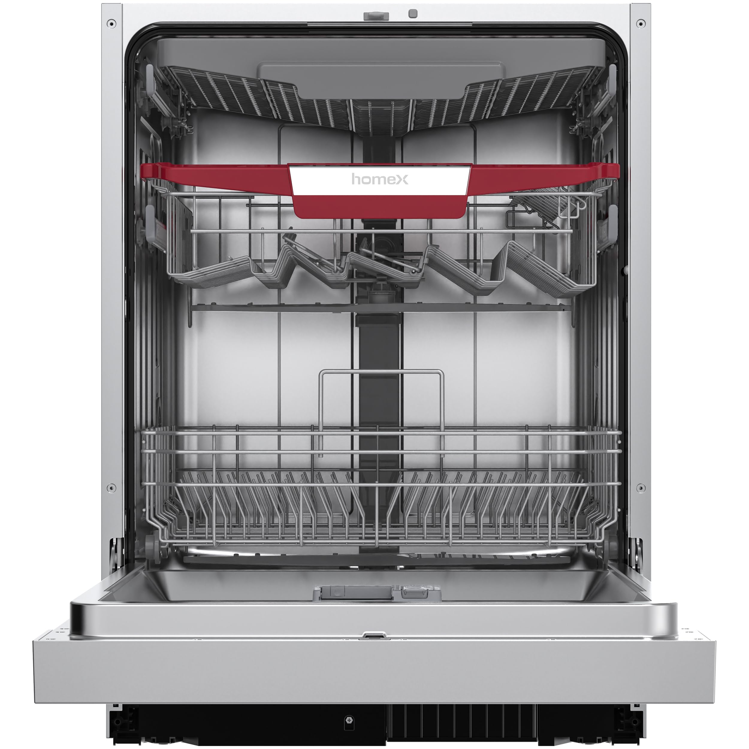 homeX Geschirrspüler 60 cm teilintegrierbar 14 Maßgedecke 7 Programme AquaStop 44 dB DWSI601444C