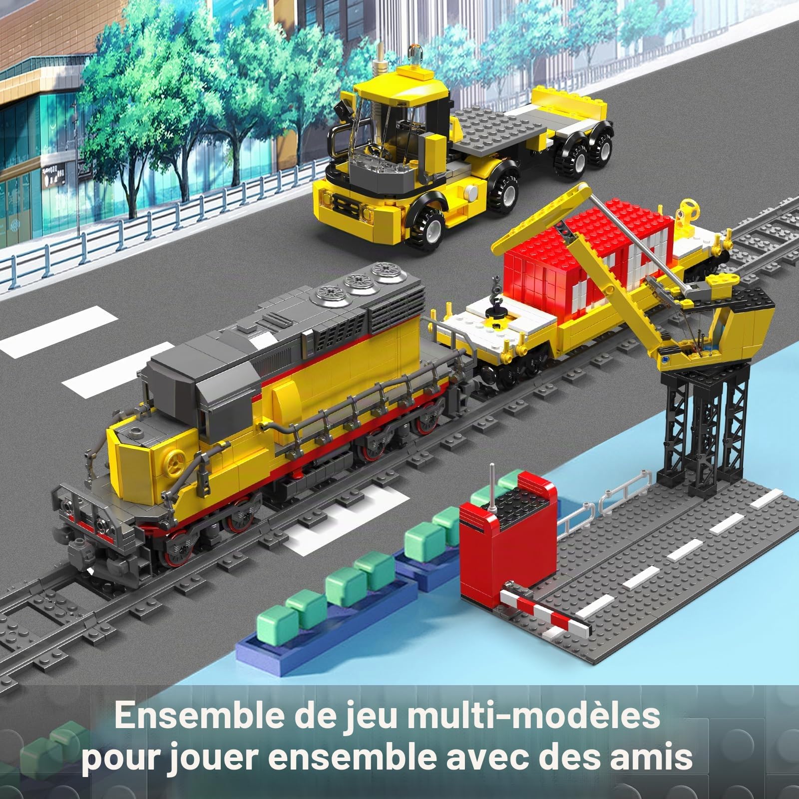 Mould King Technik 12027 Kit de blocs de construction de locomotive diesel télécommandée pour locomotive 1170 pièces