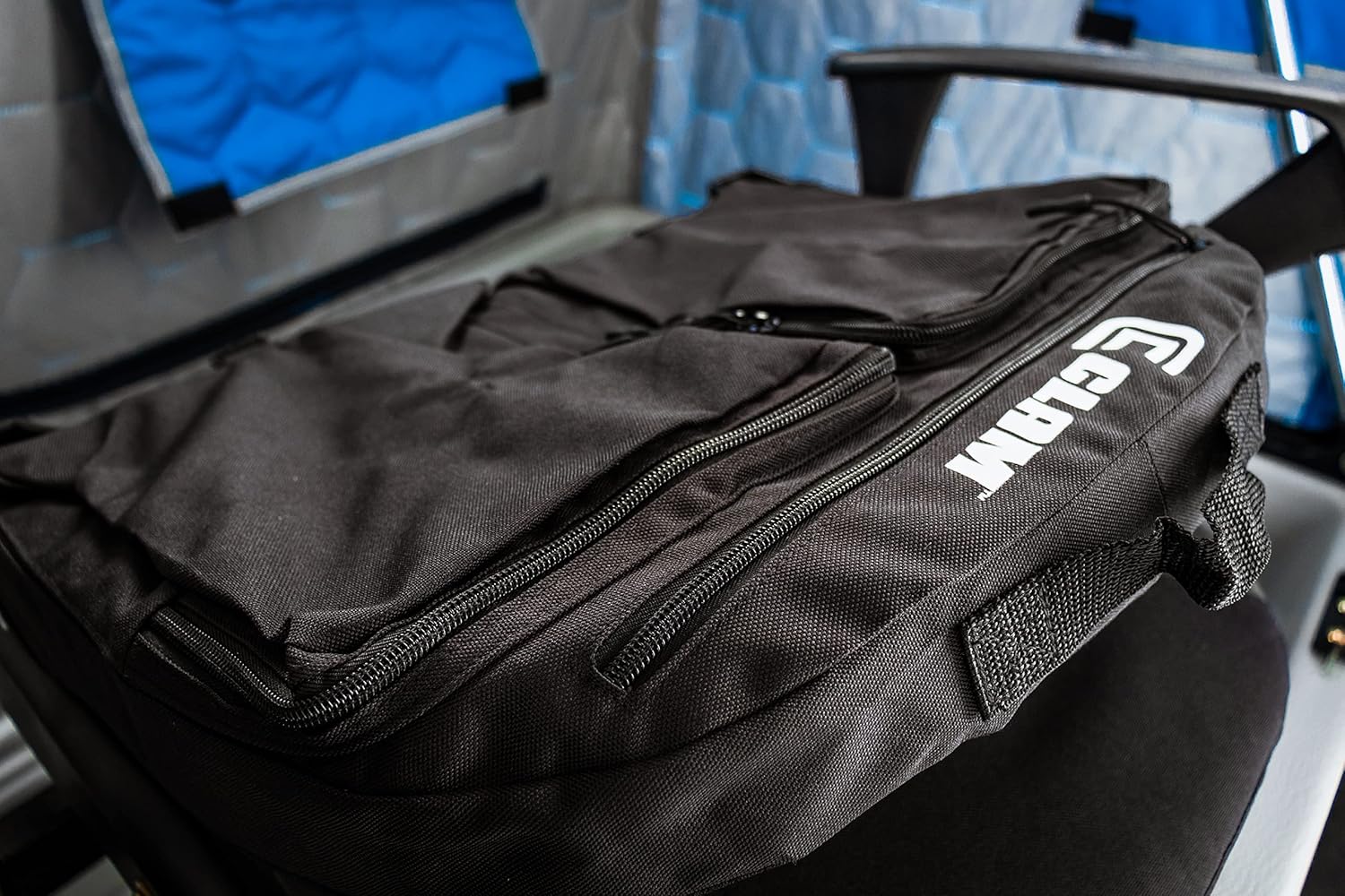 Clam Outdoors 10401 Seat Back Storage Organizer – Ice Fishing Accessory – Durable Multi-Pocket Design for Tackle, Tools & Gear – Compatible with Most Clam Deluxe Seats