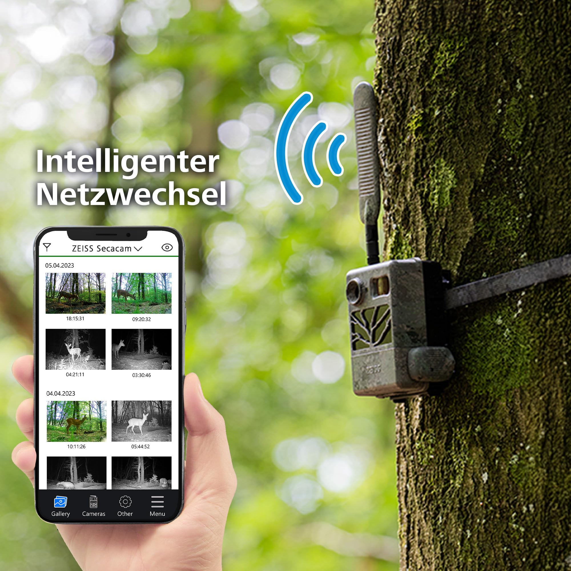 ZEISS Secacam 3 60° - 4G Premium Wildkamera mit Handyübertragung App, SIM-Karte, 32 GB interner Speicher, 940 nm LEDs, APP-Steuerung, Bewegungsmelder Nachtsicht, Ideal für Tierbeobachtung & Sicherheit