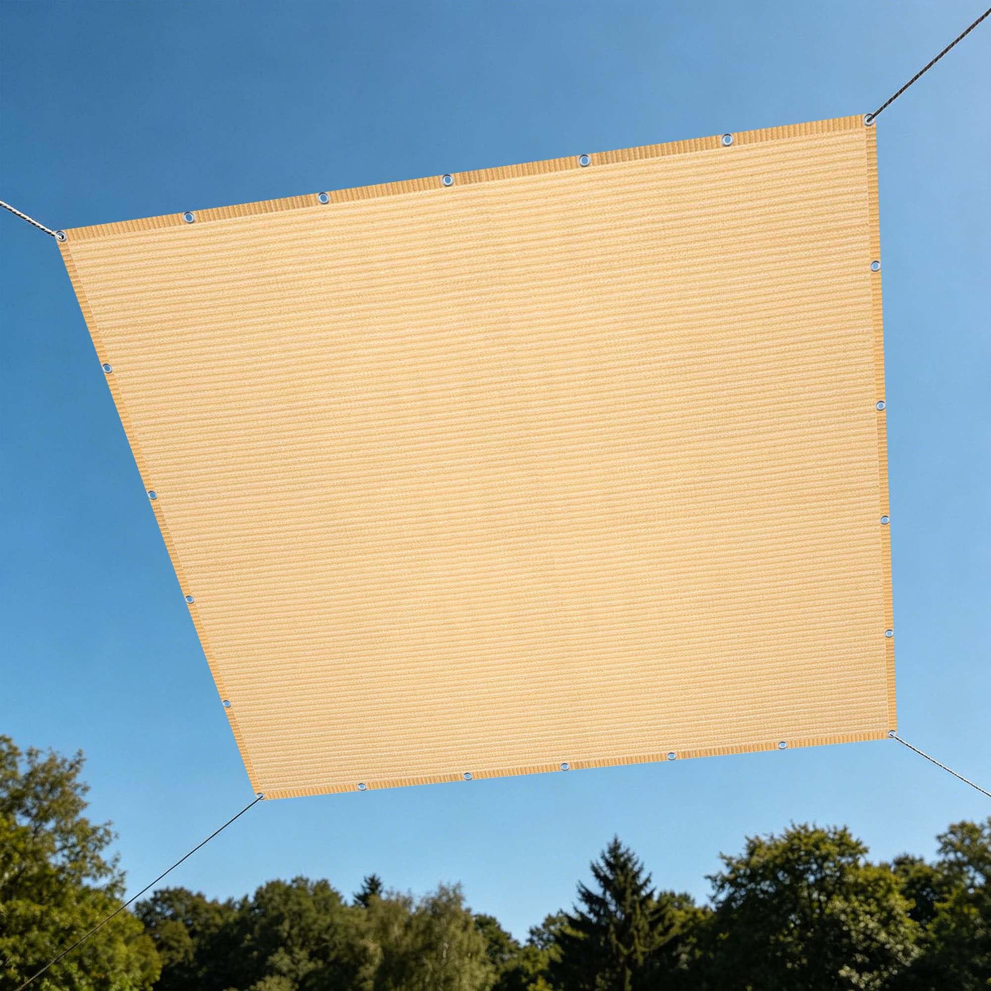 Filet d'ombrage respirant couleur crème pour pergola et intimité du patio