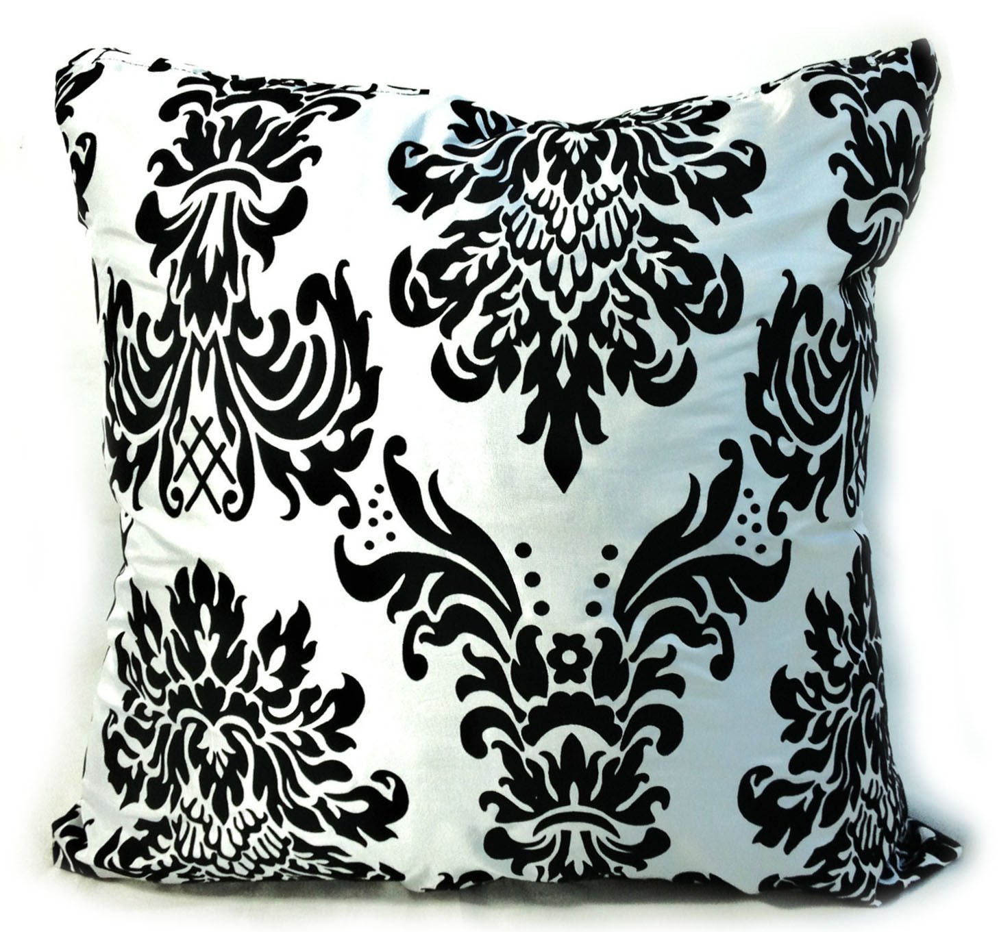CUSHIONMANIA Tende Completamente Foderate con Occhielli, Tende con Tessuto Spazzolato di Alta qualità 125 gsm 3 Tone Damascato Viola (43,2 x 43,2 cm Cuscino ciascuno