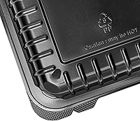 Vista 6 de Karat Contenedor con bisagras PP negro de 8 x 8 pulgadas, 1 compartimiento - 250 ct