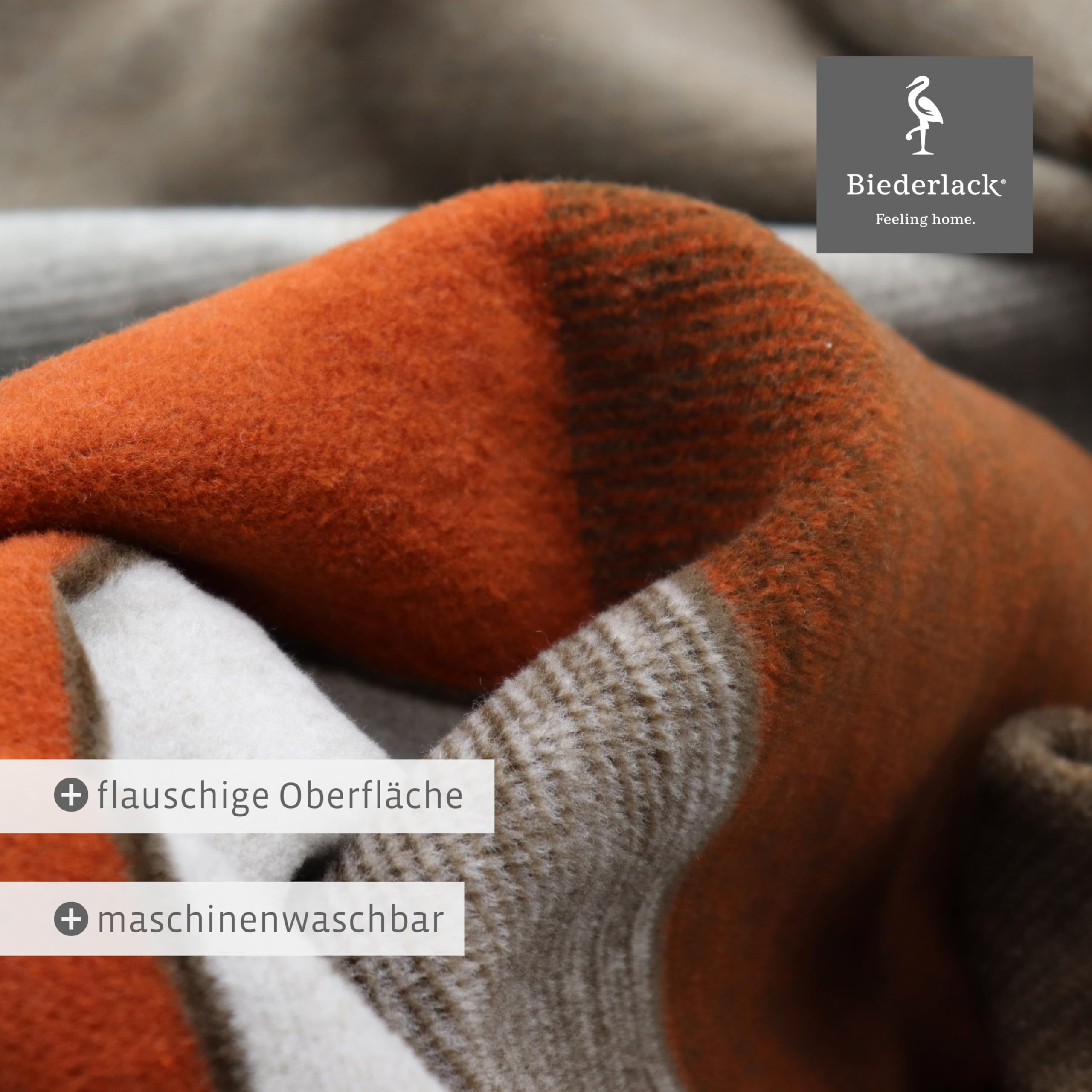 biederlack® weiche Kuscheldecke Brown Squares, Wohndecke in 150x200 cm