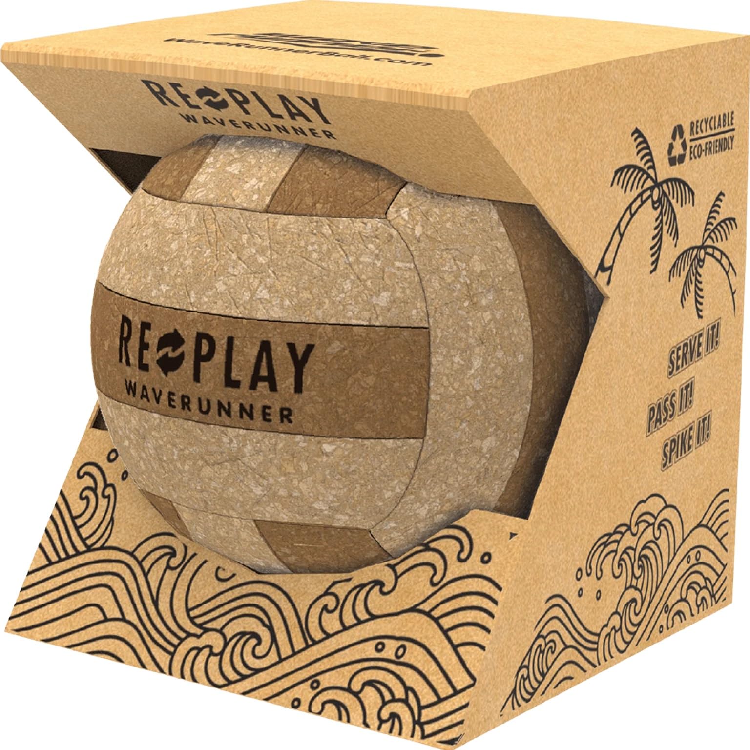 Wave RunnerReplay Series Volleyball- Size 8 Inches Made from Sustainable and Recyclable Materials | Protecting The Earth Even Through Sports & Play!
