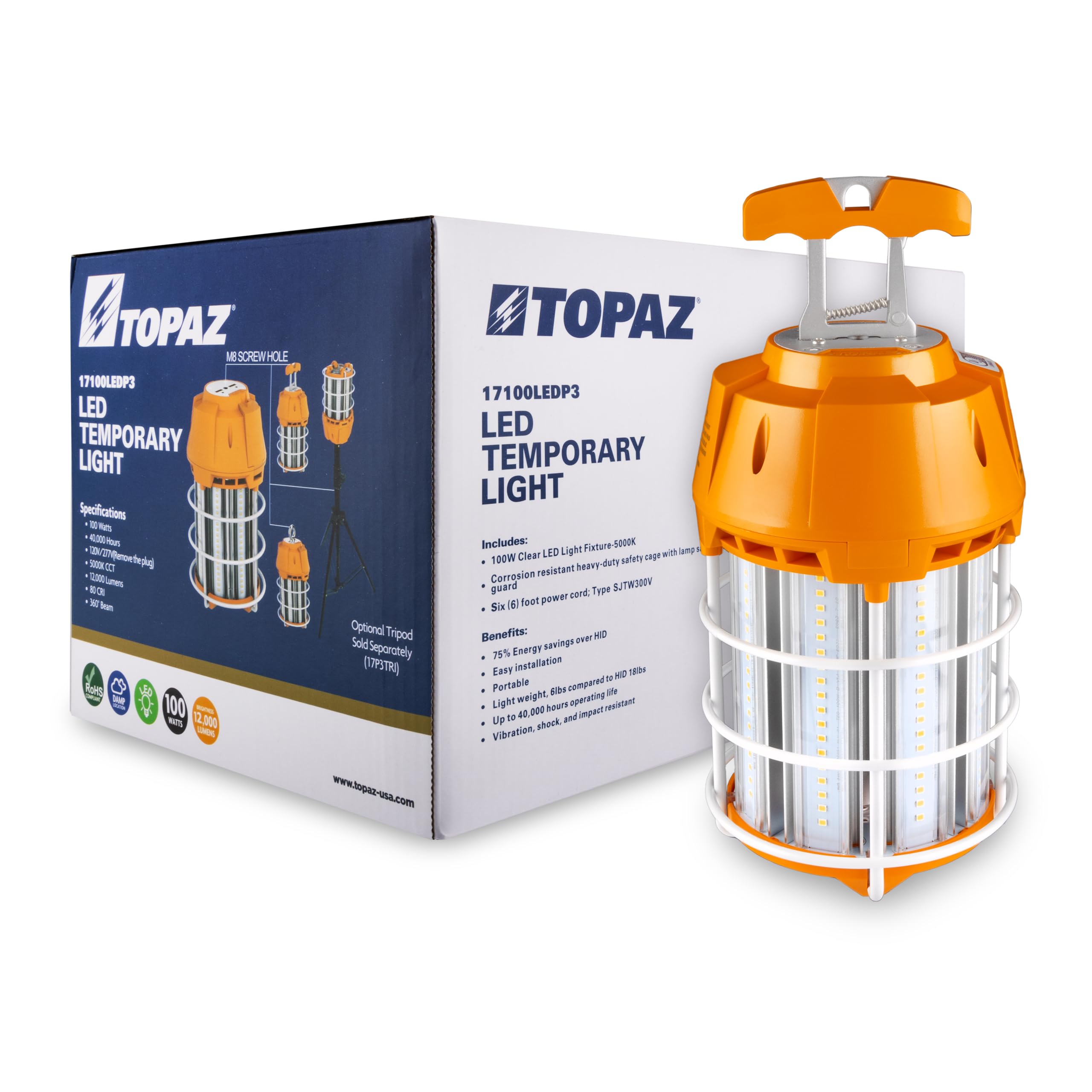 Éclairage LED 100W 120V lampe forte chaleur 12000 lm suspension garage et atelier