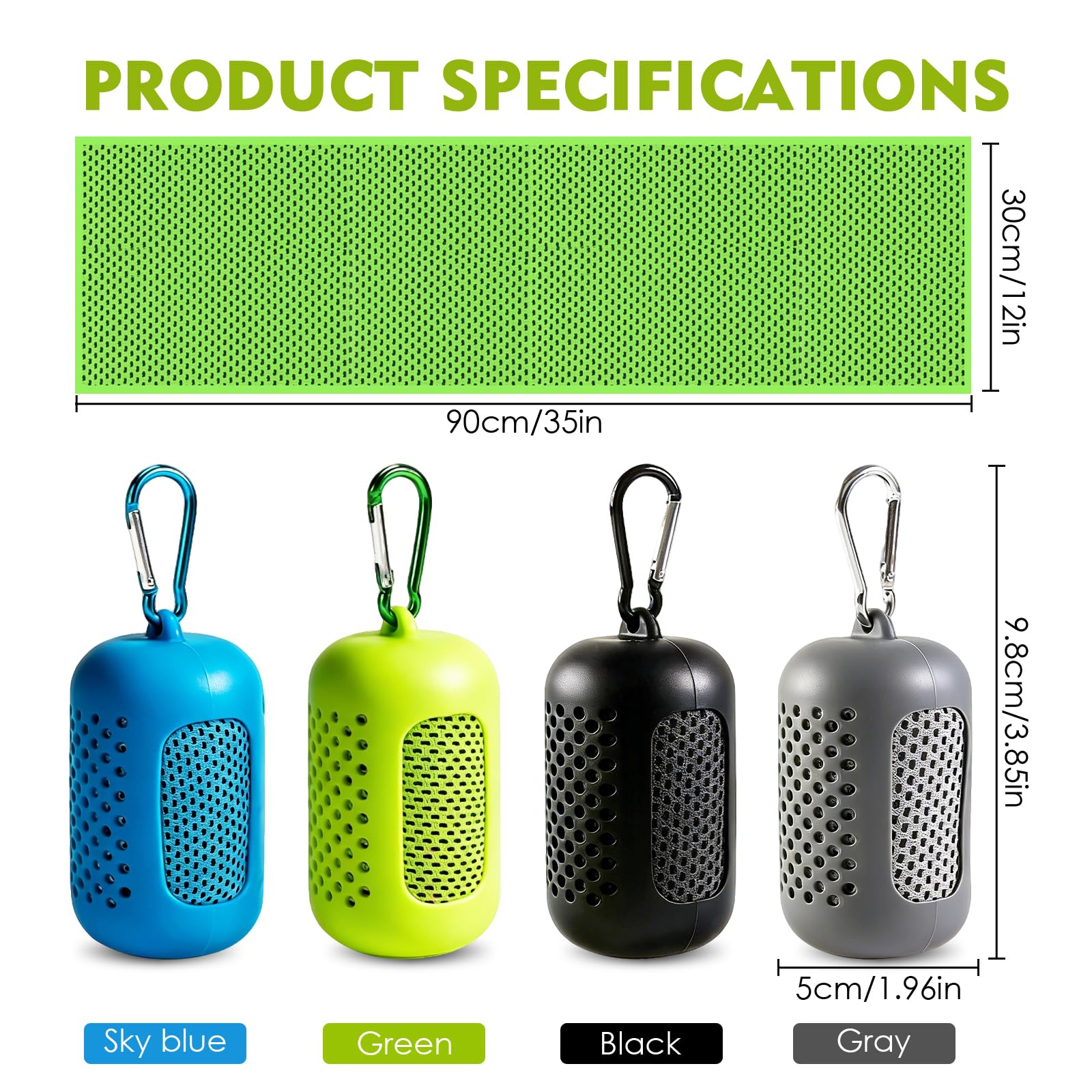 Asciugamano Rinfrescante 4 Pezzi,Cooling Towel in Microfibra ad Asciugatura Rapida,Asciugamano Sportivo Traspirante per Fitness Running Yoga Palestra,30 x 90 cm con Custodia in Silicone