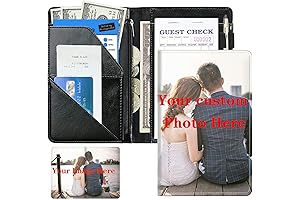 Custom Waitress Book: Personalized Leather Server Organizer with Zipper Pocket