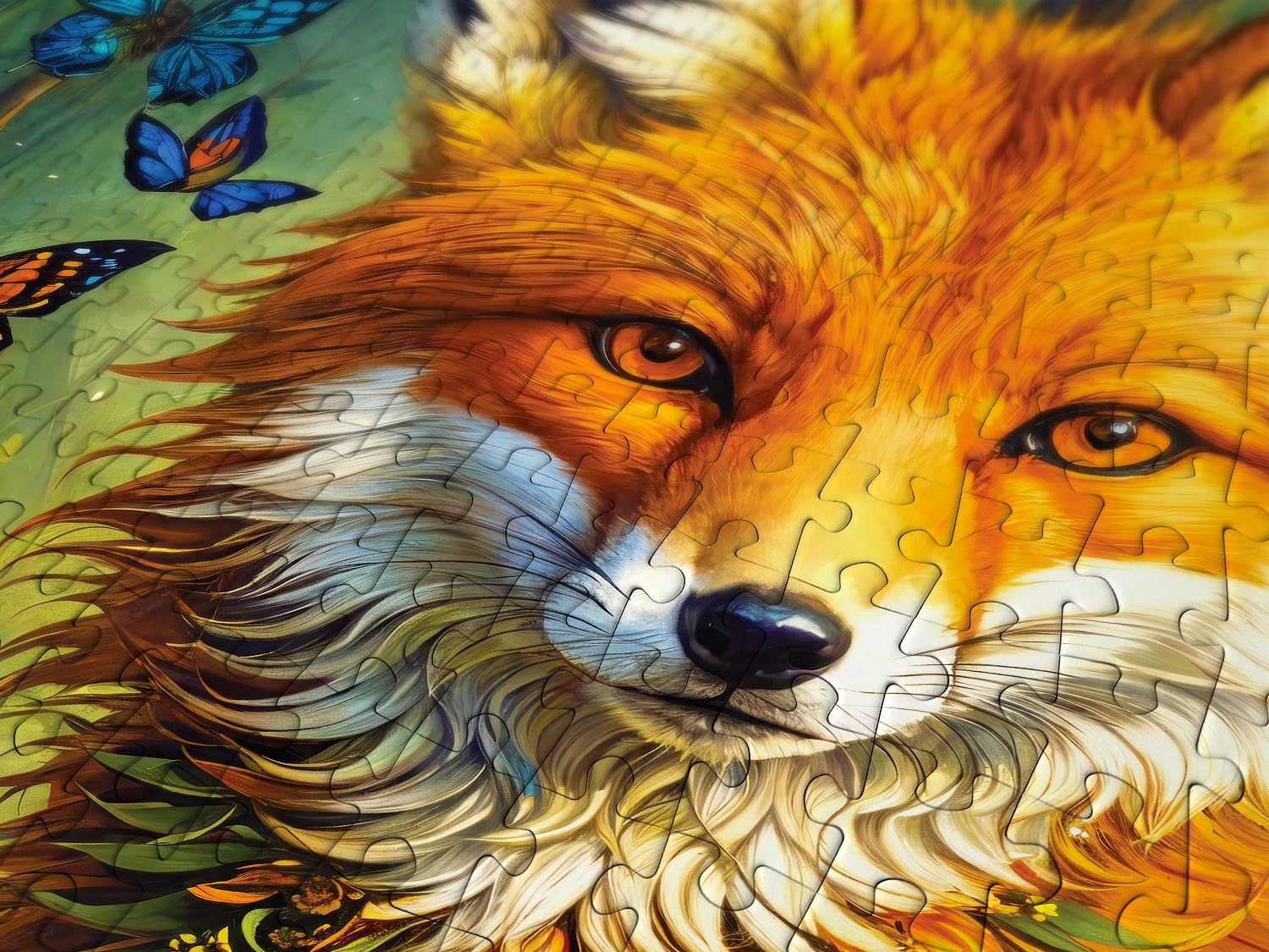 ENJOY Puzzle Magical Fox in Flower Fantasy Forest - Puzzle de 1000 pièces pour adultes - Finition mate, toucher doux, facile à assembler, ajustement serré, couleurs vives, service de pièces manquantes