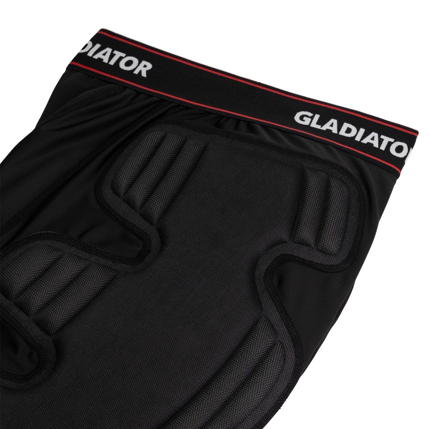 Torwarthose - Schutzhose kurz - Gepolstert an der Hüfte - Fußballhosen, Handballhose, Sporthose - Schwarz