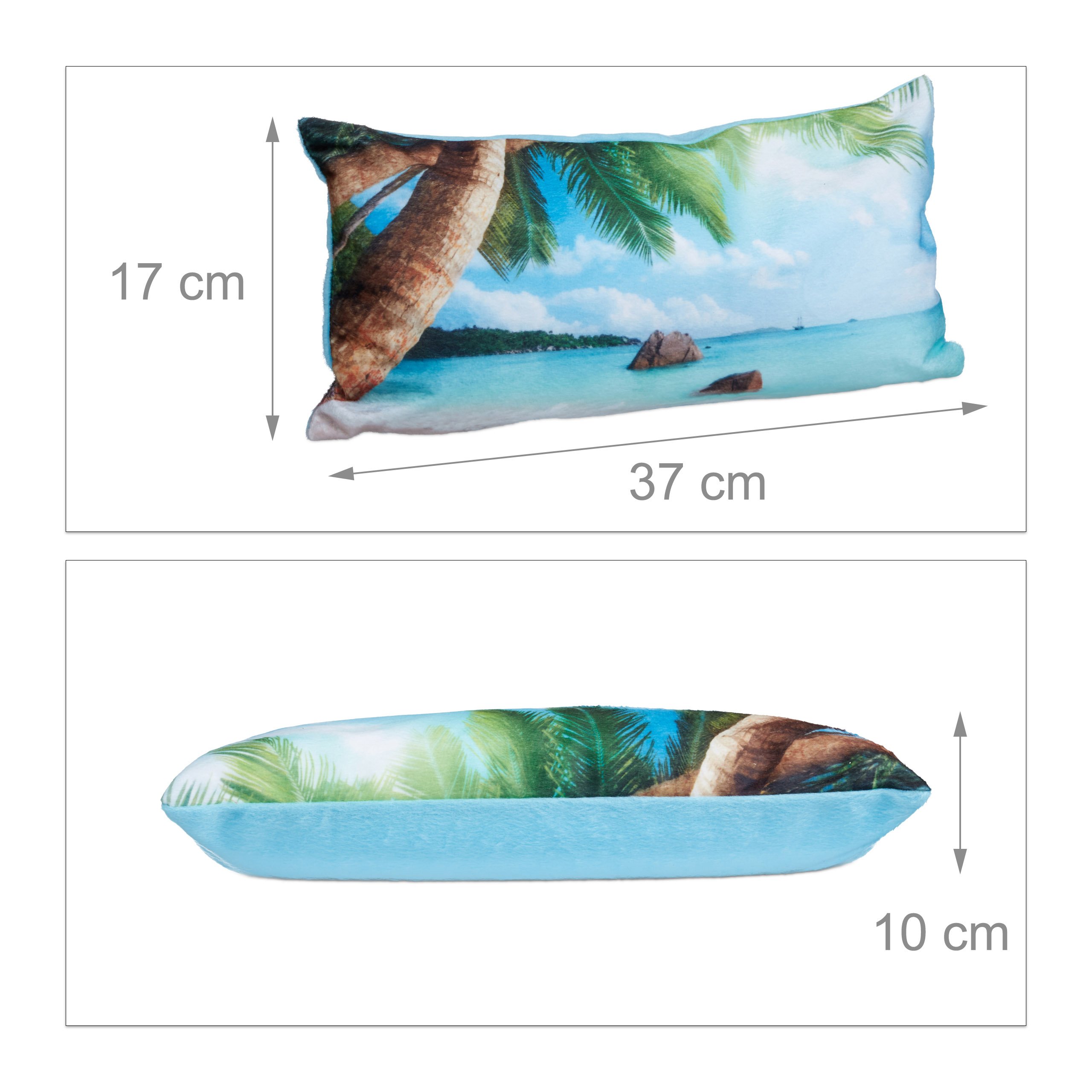 Relaxdays Poduszka do wanny na plażę, poduszka pod kark, wanna, z przyssawkami, miękka, wymiary: 10 x 37 x 17 cm, kolorowa