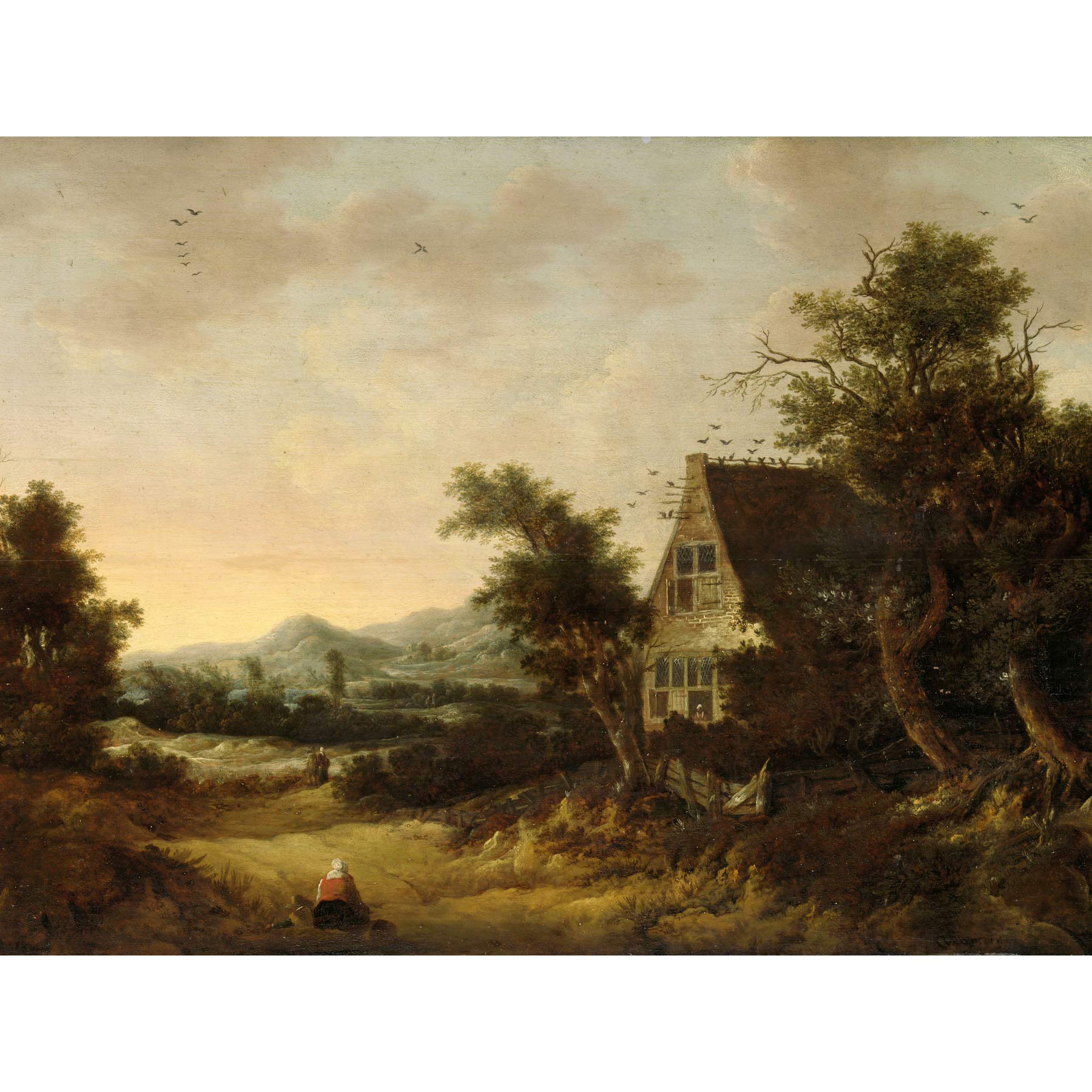 Artery8 Van Zwieten Hilly Landscape Cottage Peasant Painting Large Wall Art Poster Print Thick Paper 18X24 Inch