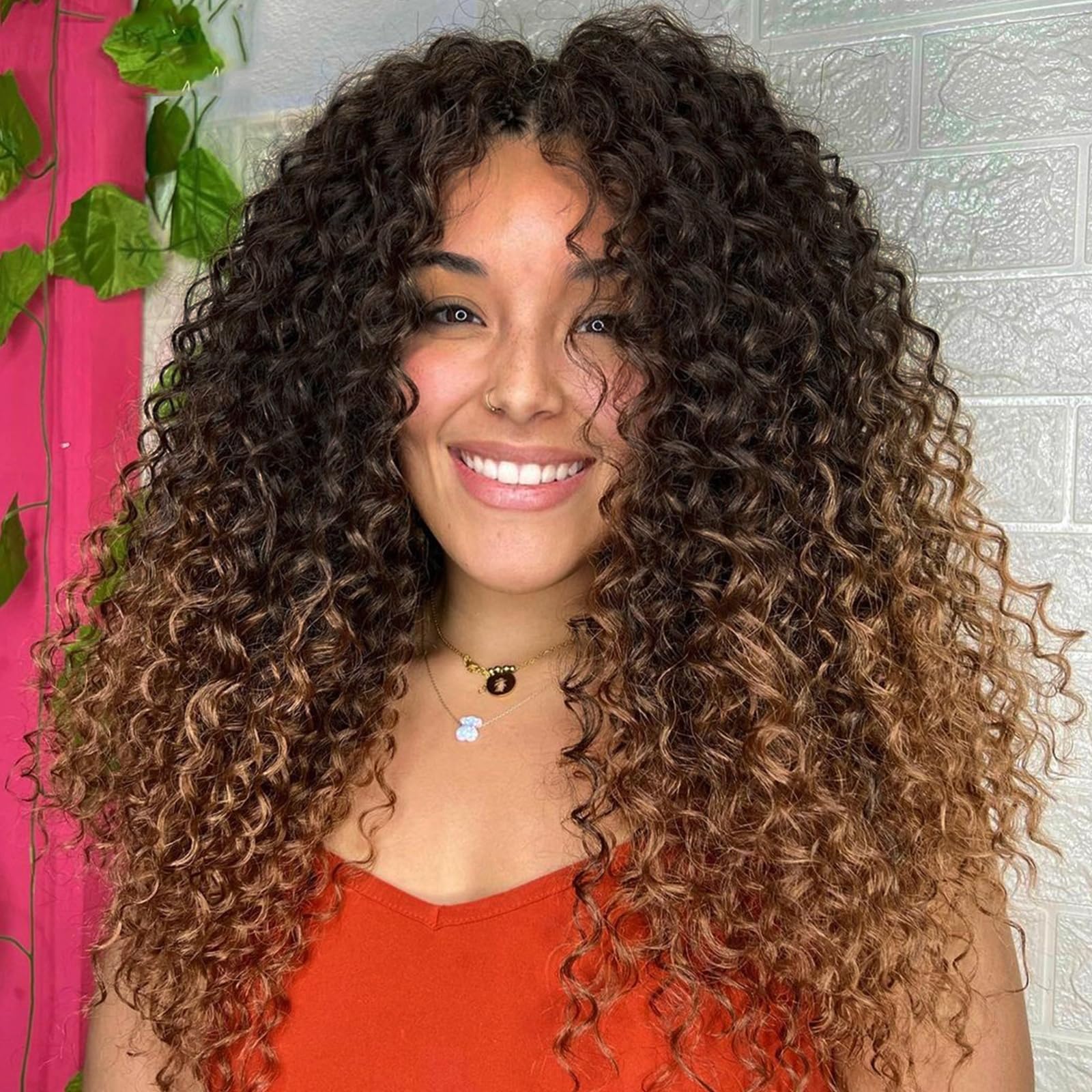 Leeven Gogo Curl Crochet Hair 14 Inch 8 Packs Ombre Honey Blonde Pre Looped Ocean Wave Crochet Hair Beach Curl Bohemian Box Braids Curly Synthetic Water Wave Braiding Hair for Women