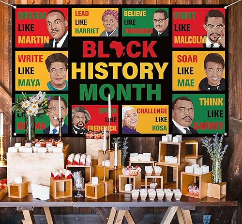 Miniatura 5 de Telón de fondo para cabina de fotos del mes de la historia negra, patrimonio afroamericano, festival de febrero, tablero de anuncios escolar,