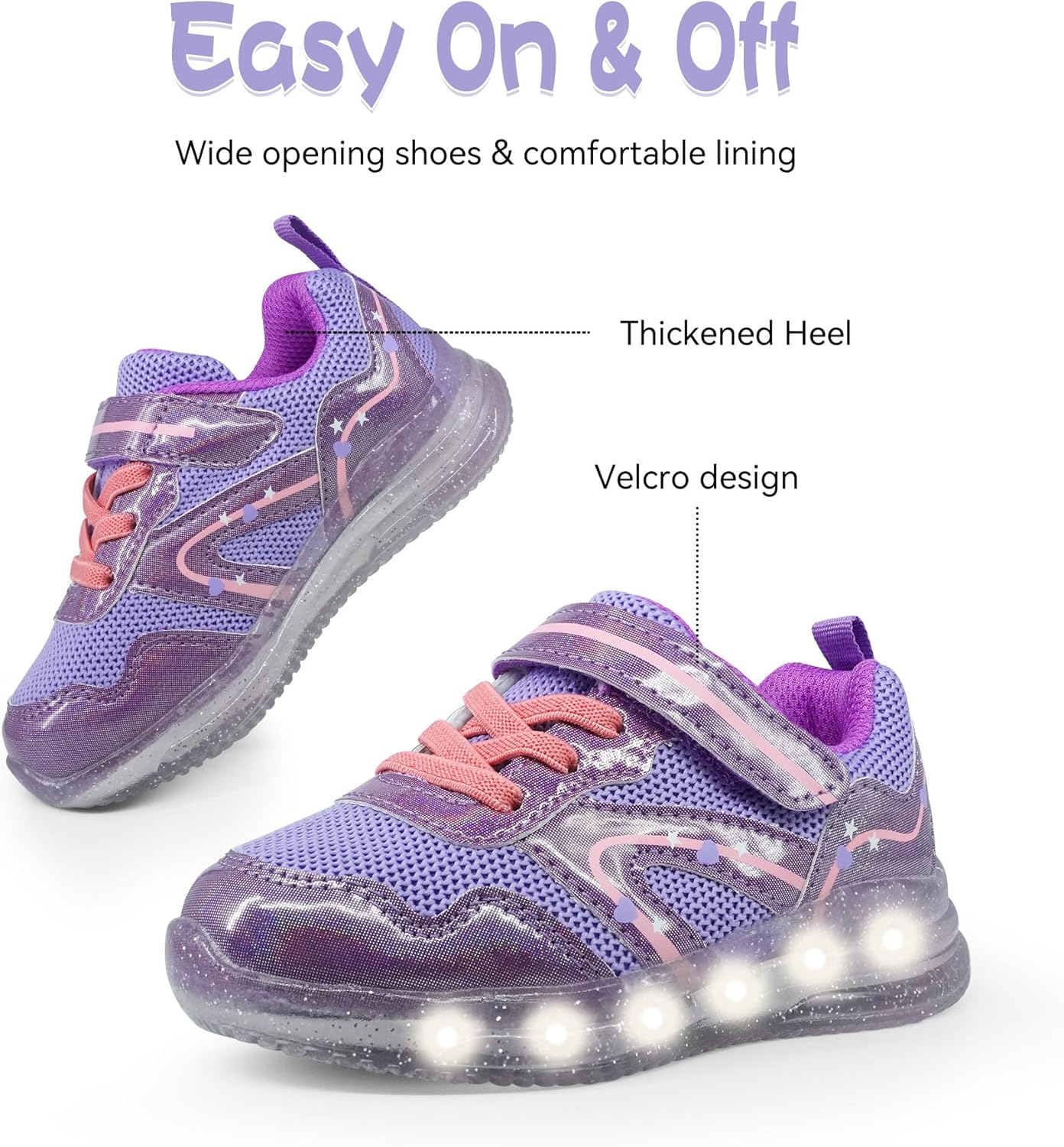 Floranate Light Up Toddler Boys Girls Shoes LED Flashing Lightweight Tennis Walking Sneakers for Toddler and Little Kid - Image 4