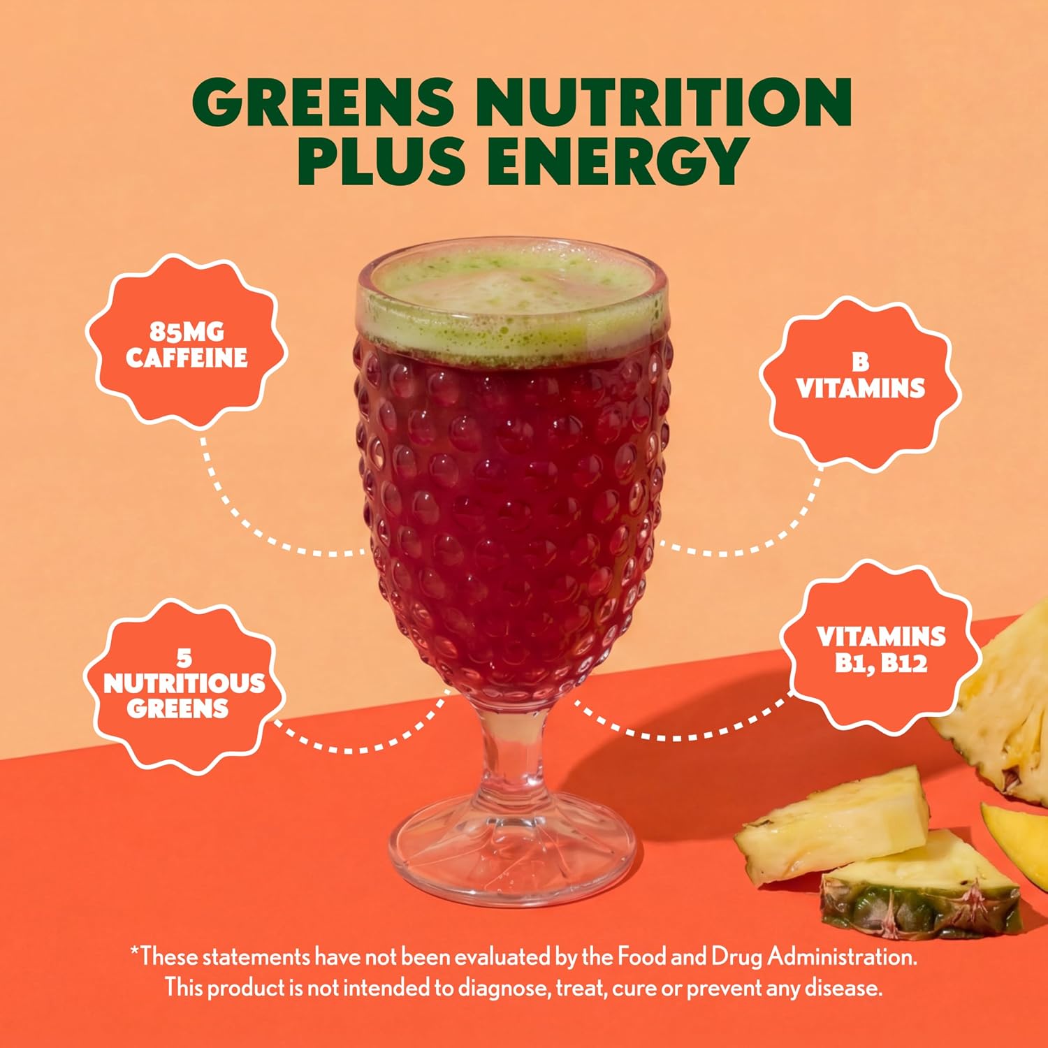 Amazing Grass Fizzy Green Tablets Energy Tropical: Greens + Green Tea Caffeine, Water Flavoring Tablet with Antioxidants, 60 Count
