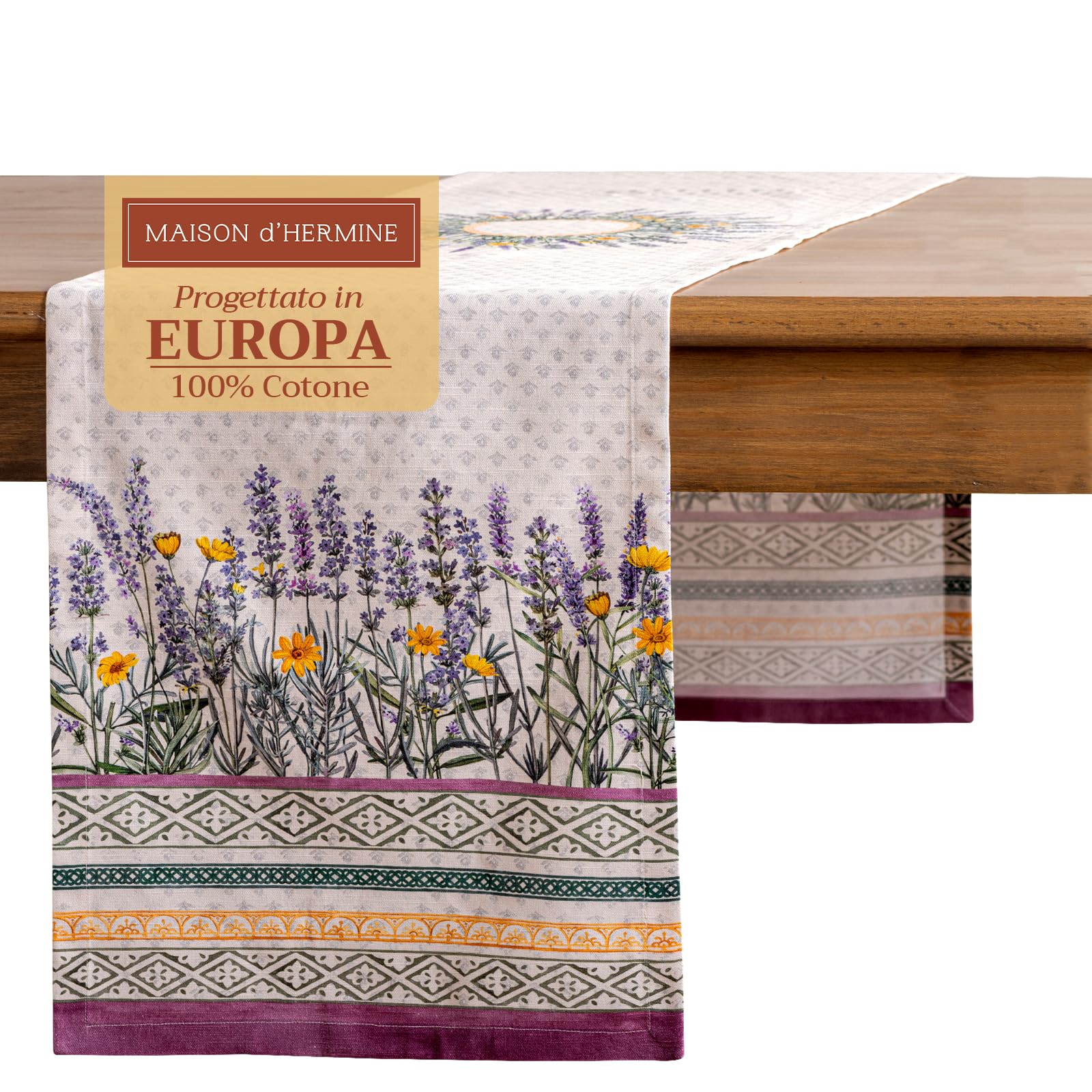 Maison d'Hermine Tischläufer, 100 % Baumwolle, einlagig, 150 cm lang, für Zuhause, Küche, Esszimmer, Party, Hochzeit, Brautparty, Muttertagsgeschenke (50 cm x 150 cm)