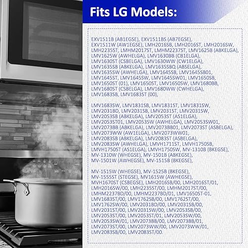 Miniatura 2 de MaxLLTo Paquete de 4 filtros de grasa de repuesto para microondas LG EXV1511B LMH2016SB LMHM2237ST LMV1625B LMV1650ST LMV1831SB LMV2053ST01