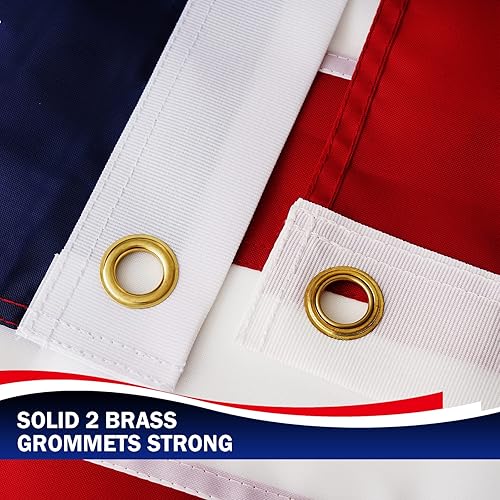 Miniatura 6 de Homissor Bandera estadounidense de 3 x 5 pies para exteriores, bandera de Estados Unidos de doble cara de 3 x 5 pies, resistente, de nailon