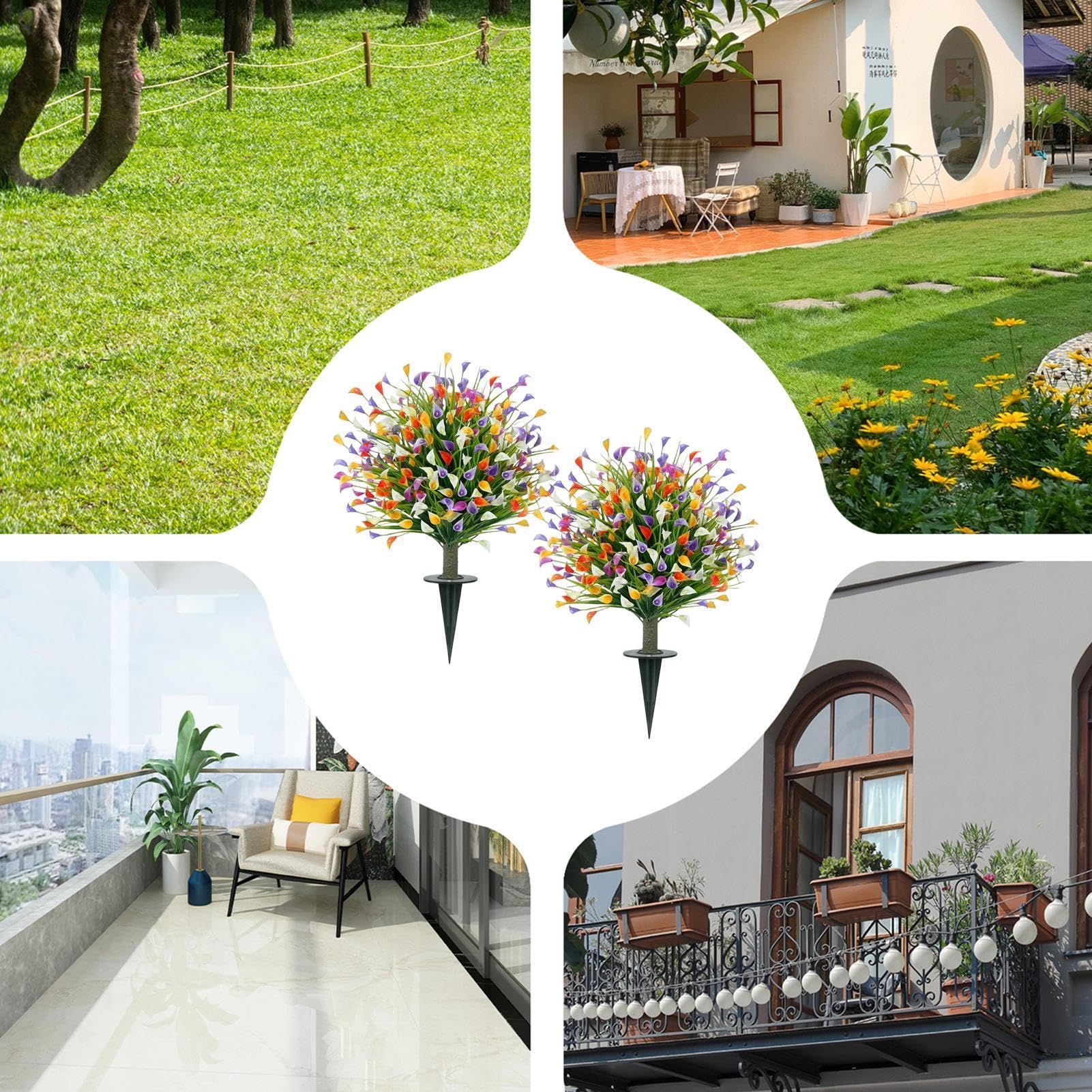 Generisch Artificial | Resistente al agua y a los rayos UV para el hogar | Lirios de Kalla artificial como decoración, para salón, mesa, pasillo, apartamento, casa de campo, terraza
