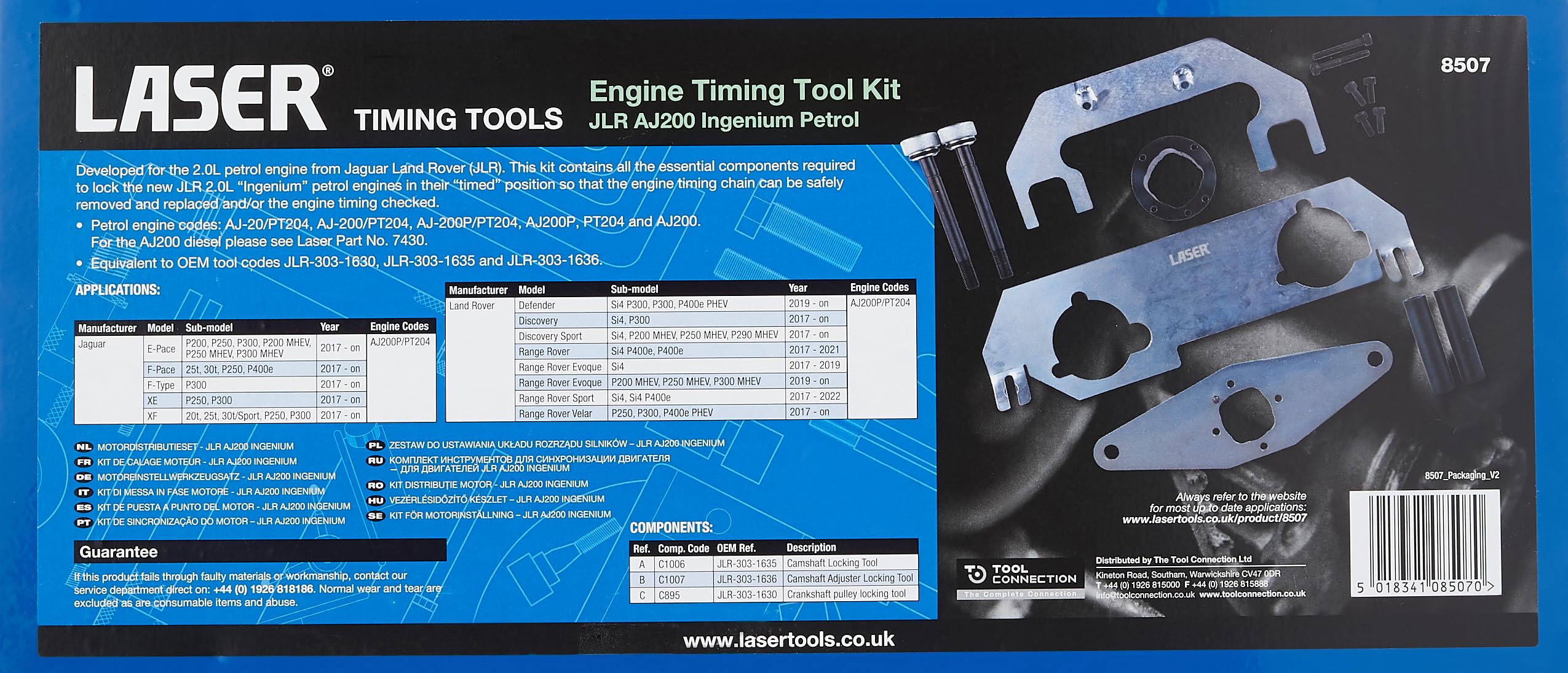 Laser8507 Engine Timing Kit - for JLR AJ200 Ingenium Petrol