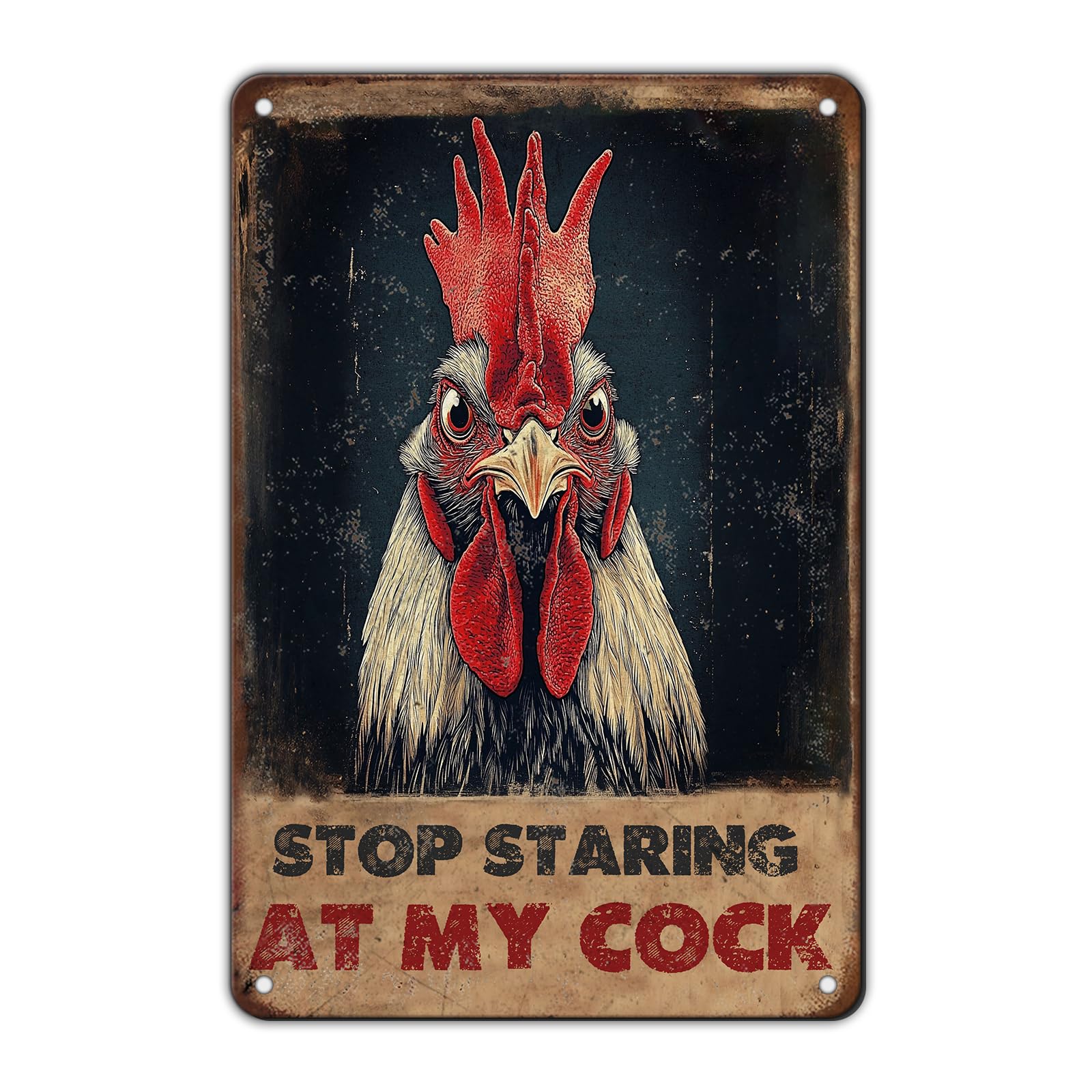 Anceky Funny Metal Tin Signs Stop Staring At My Cock Vintage Metal Sign Retro Wall Decor for Home Bar Pub Cafe Garage Man Cave Garden Yard 8×12 Inch