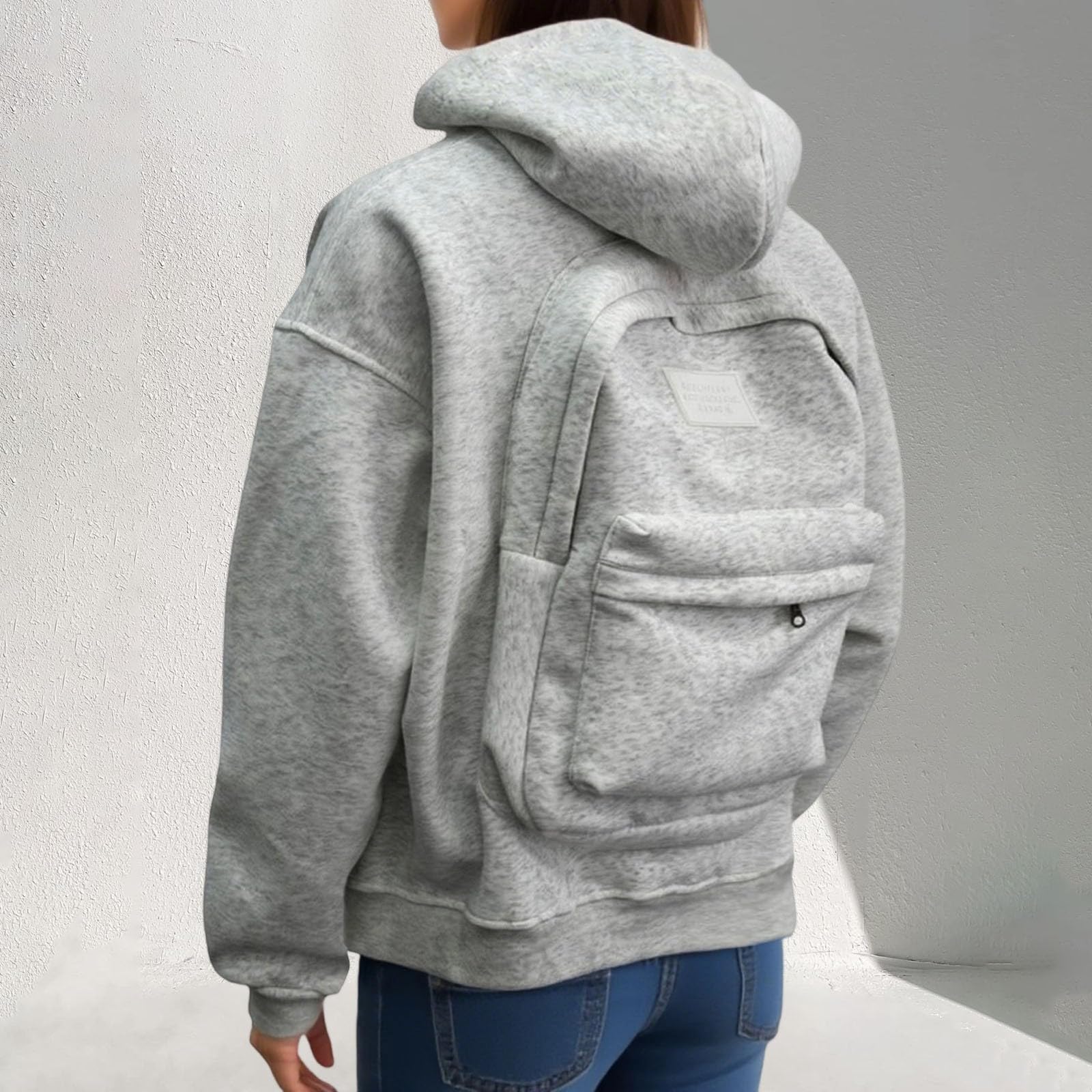 Genérico Sudadera con Capucha para Mujer con diseño de Mochila único, Jersey Informal para Uso Diario y Actividades al Aire Libre.