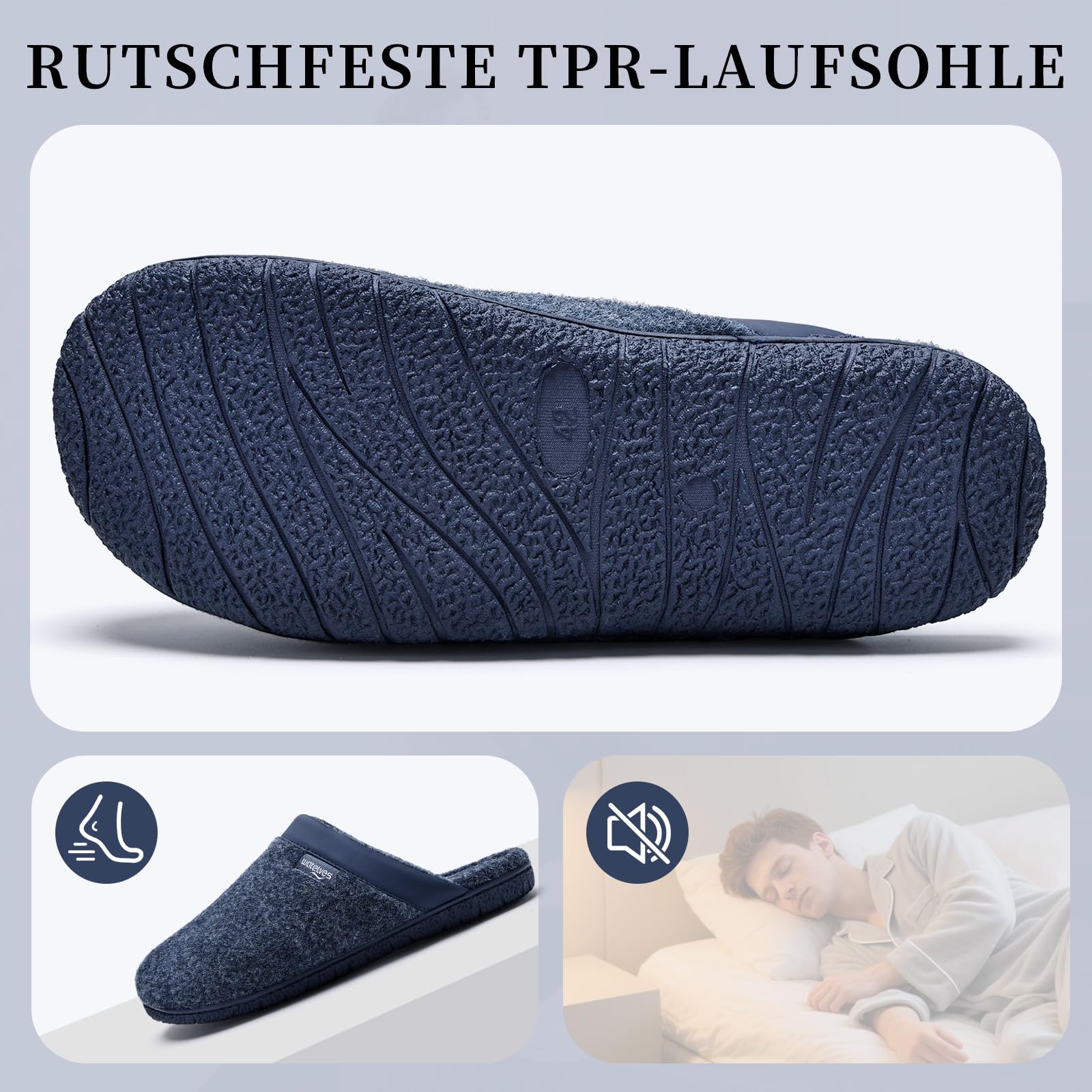 WateLves Ciabatte Uomo Pantofole Feltro Invernali Memory Foam Antiscivolo Caldo Scarpe Da Casa