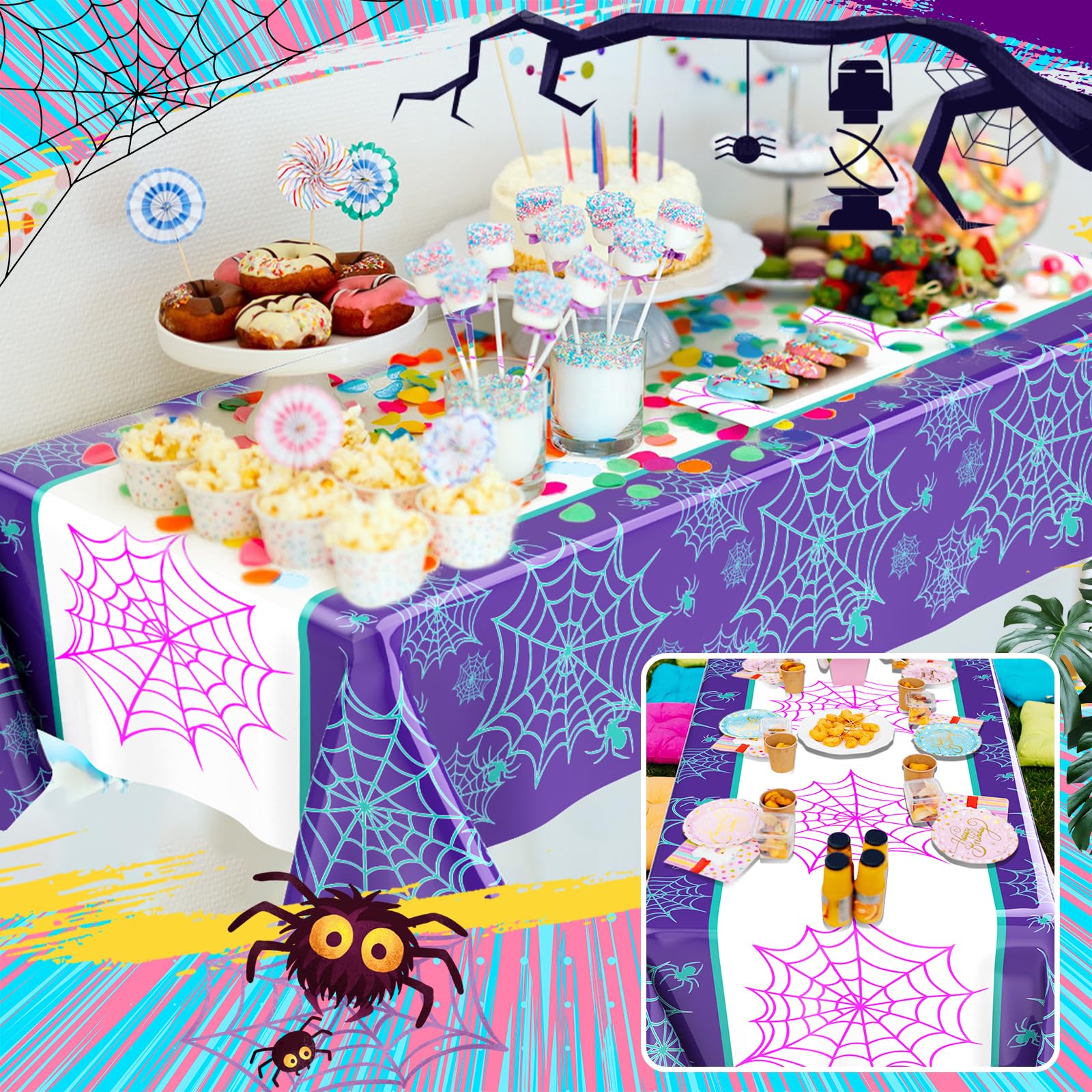 Pink Plastic Tablecloth 2 Pcs 54 X 108 Inch Witch Party Pink Green  Tablecloths Disposable Plastic Table Cloths Waterproof Witch Party Supplies  Bachelorette Baby Shower Birth Pink Table Cloths, image size:1600x1600