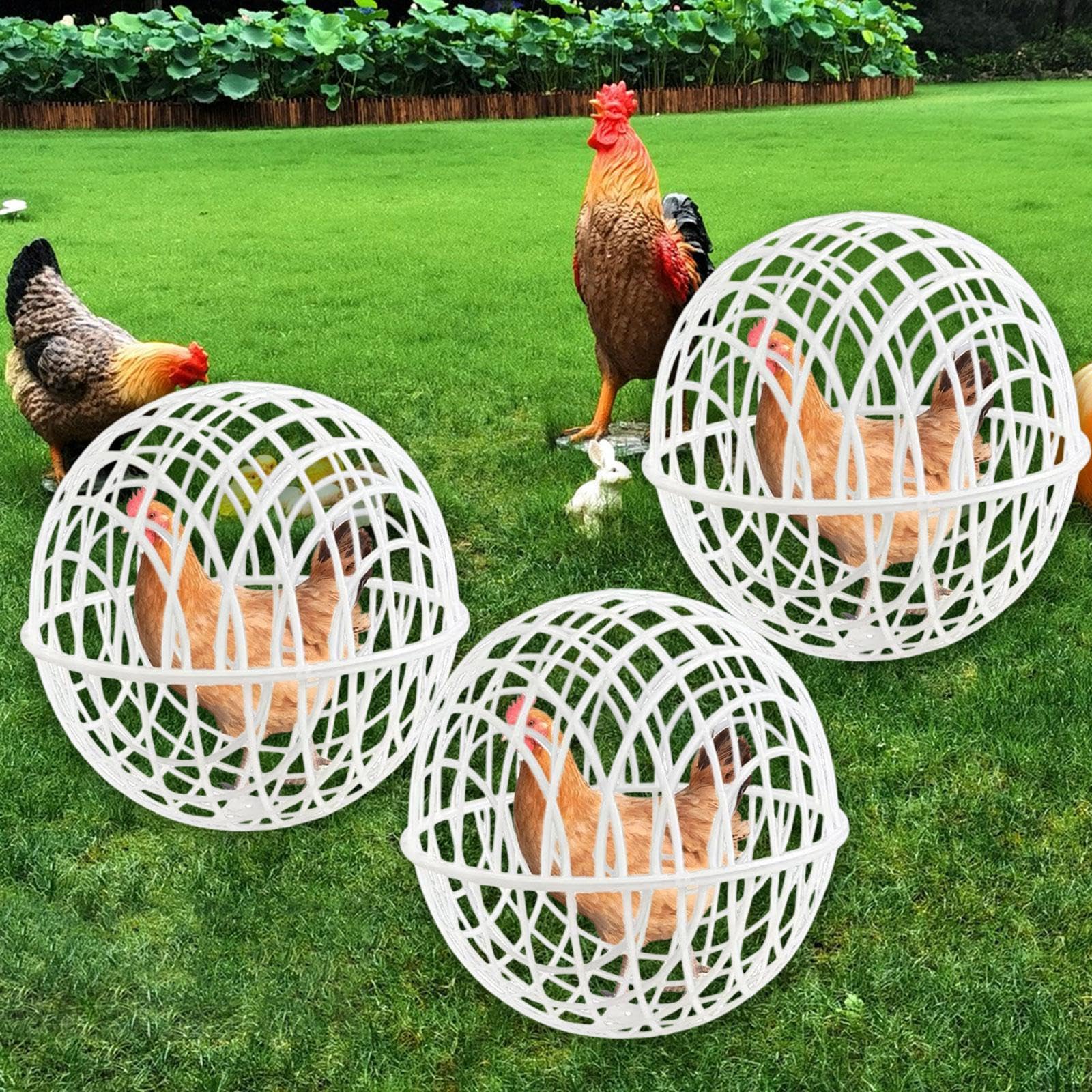 Jaula para Gallinas con Forma de Bola Que Evita Las Mordeduras de Perros, Gallinero Rodante, Jaula para Conejos, para, Palomas Y Polluelos, 40cm
