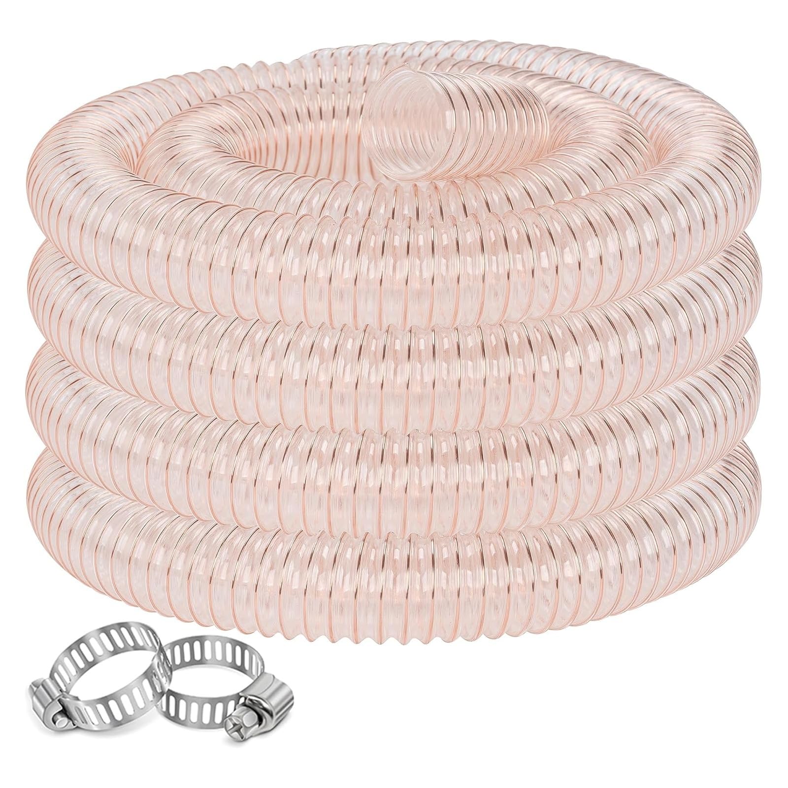 Manguera flexible transparente de recogida de polvo con alambre de acero en espiral, duradera para la gestión de desechos