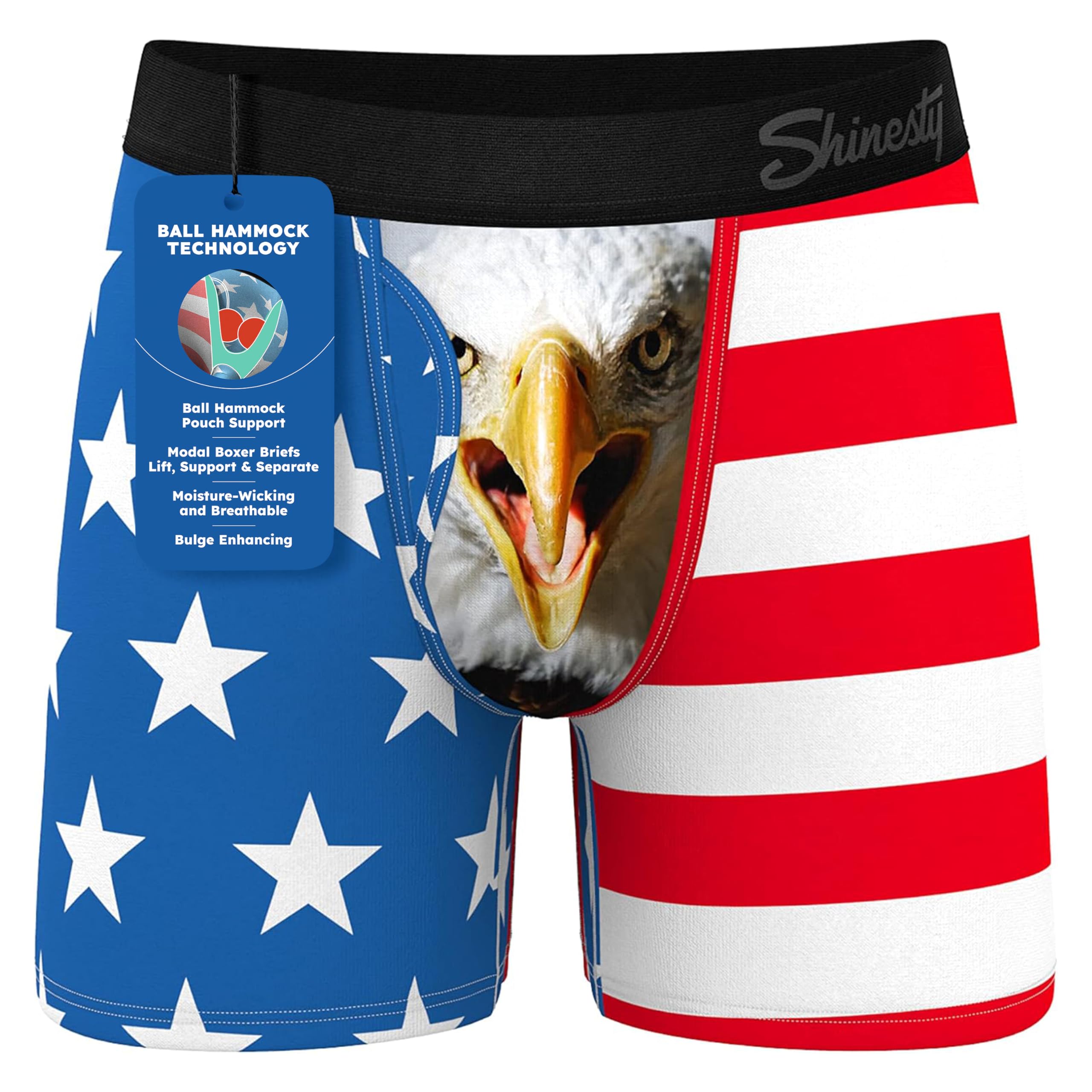 Ball Hammock Pouch Underwear For Men | Mens Underwear Boxer Briefs with Fly | US Large American Eagle