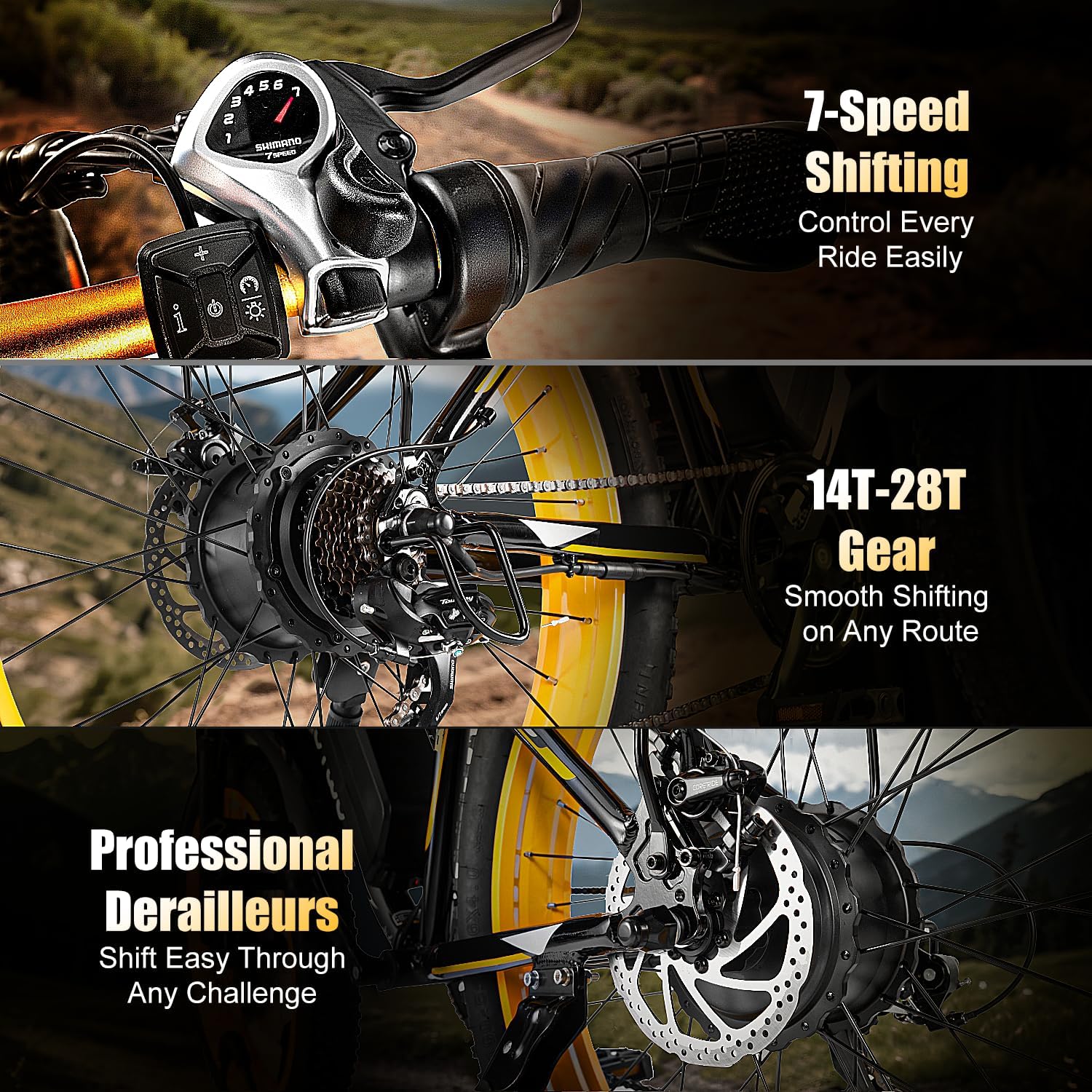 EOEOTWO E01 7-speed gear shifter and rear derailleur