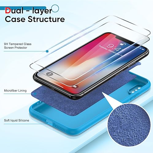 Miniatura 2 de LeYi Funda para iPhone Xs Max Funda iPhone Xs Max con 2 protectores de pantalla de vidrio templado, funda de silicona suave ultra delgada a prueba