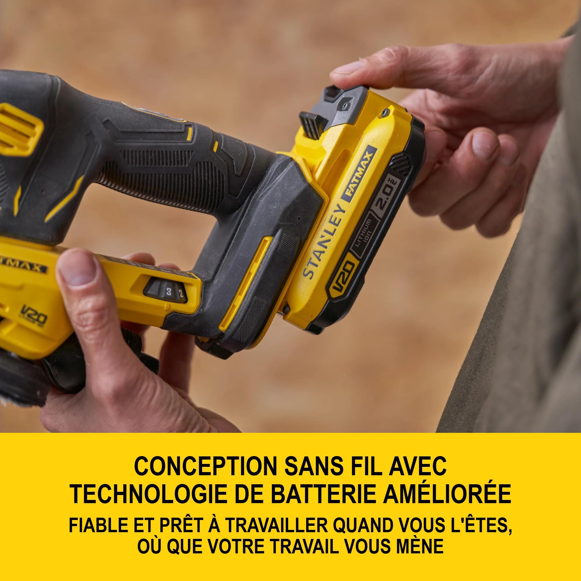 STANLEY FATMAX V20 Ponceuse de détail sans fi lbrushless, SFMCW221B-XJ