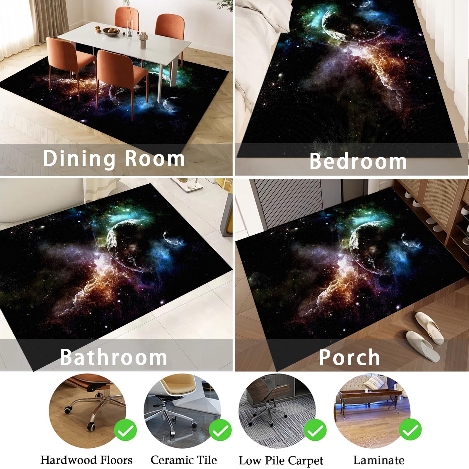 Alfombrilla protectora para silla de oficina, Alfombra Silla Ruedas Gaming Oficina 130 x 150 cm, protección del suelo, Antideslizante, Alfombra Silla Escritorio para laminado, parqué, suelos duros