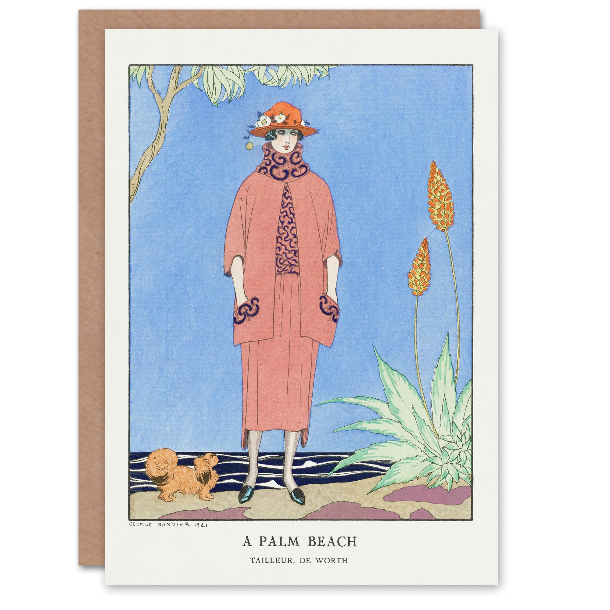 Artery8 George Barbier Art Card A Palm Beach Vintage Fashion Advert