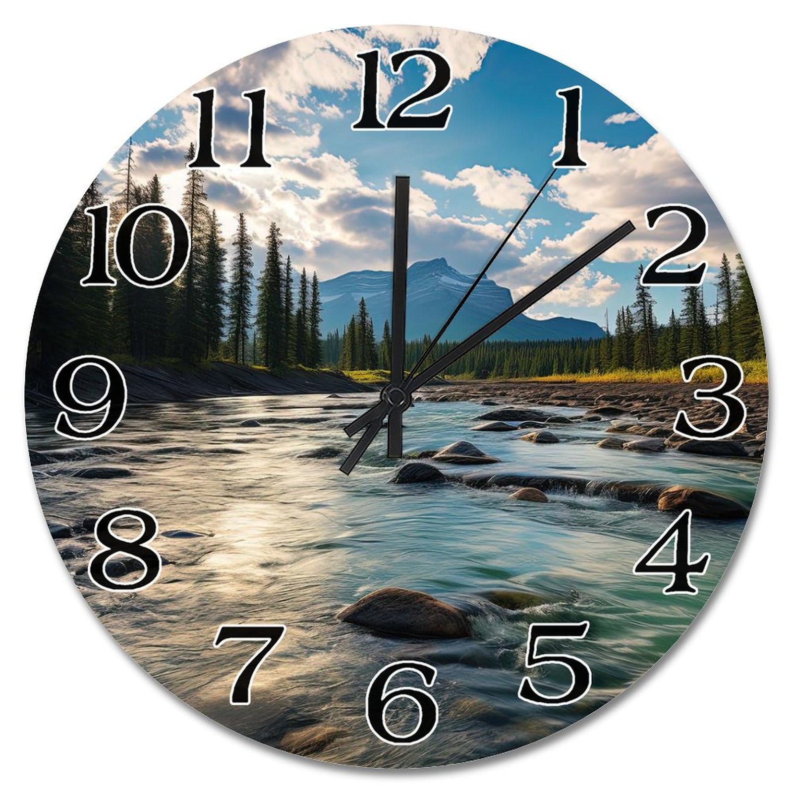 Grande horloge murale Banff thématique chalet vintage 30cm