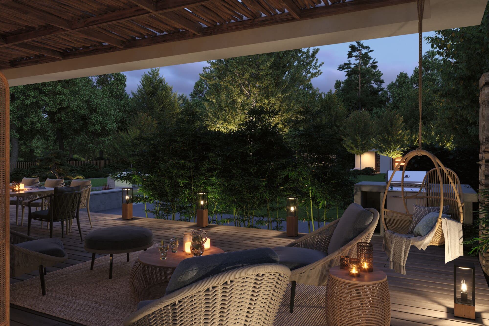 Paulmann 94676 Lampada LED per esterni oggetto luminoso Timba IP44 600mm paletto d’illuminazione senza lampadina angolare max. 60 W Outdoor legno E27