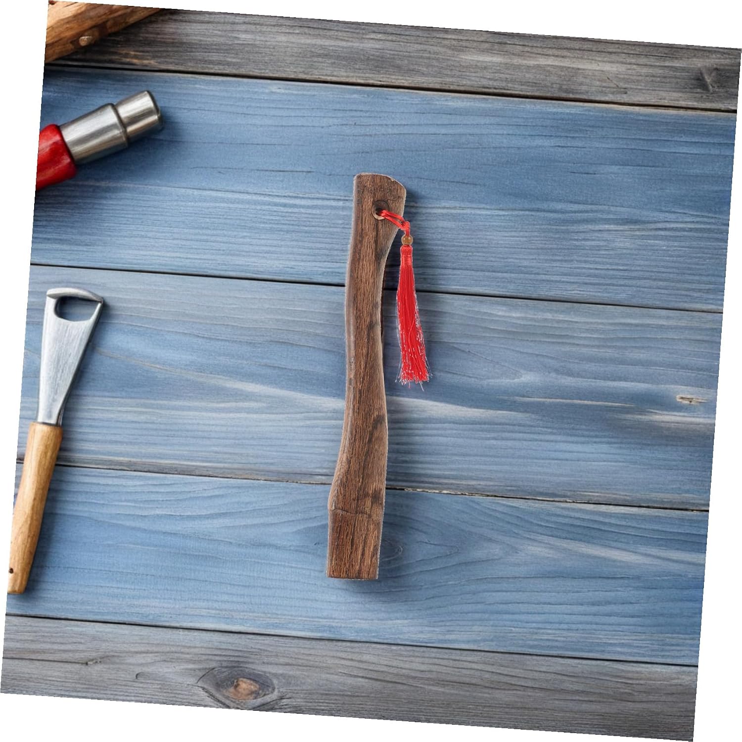 Wood Axe Handle Replacement Hatchet Handle 26Cm Oak Wood Carbonized Outdoor Tool Red Rope Camping