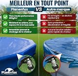 Planenfux® Copertura invernale per piscine rotonde Ø 396 cm (366-400 cm) | Copertura 2-in-1 rotonda in materiale PE da 200g/m² | Resistente ai raggi UV per estate e inverno | Telo solare | Ø460 cm - 3