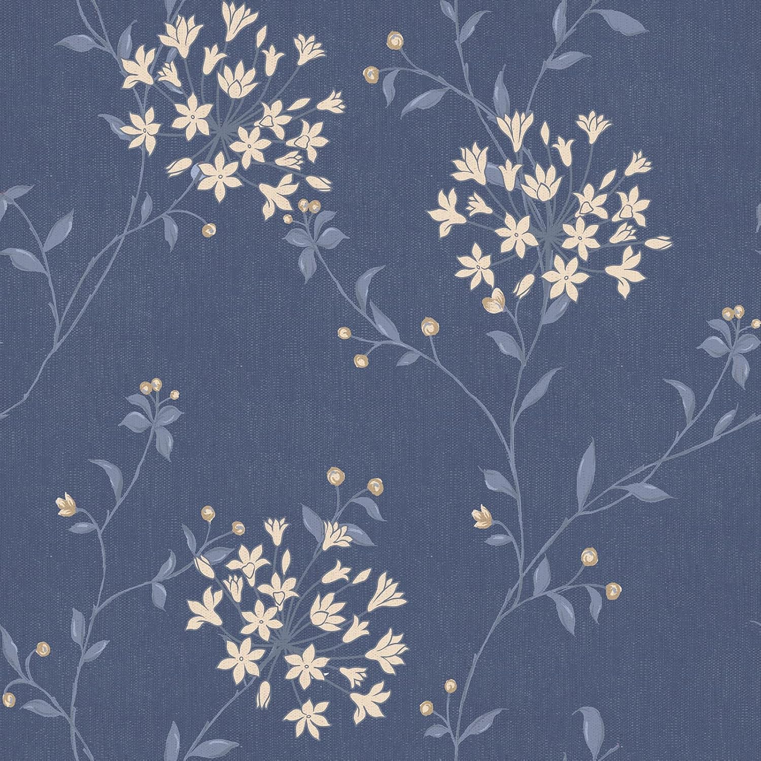 Dark Blue Floral Wallpaper Vintage Hydrangea Flower Contact Paper for Cabinets Shelf Waterproof Removable Self Adhesive Wall Paper Decorative Wall Mural for Bedroom Living Room 12"x118"