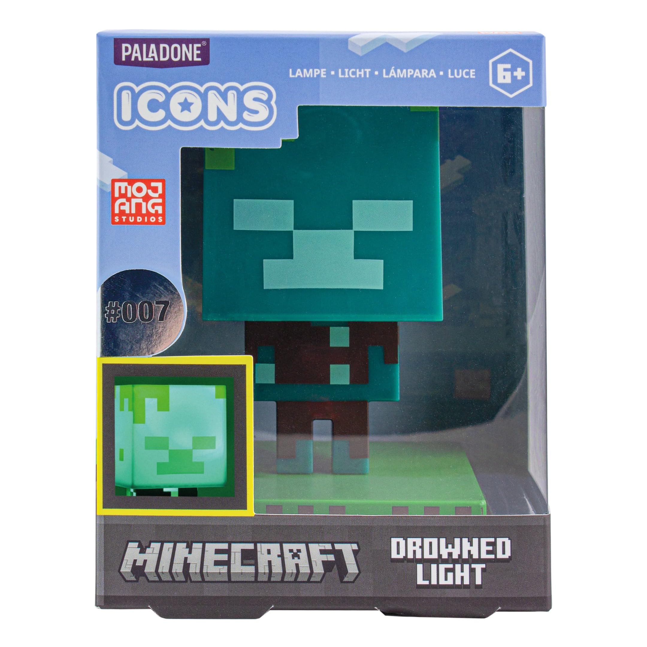 Paladone Minecraft Drowned Zombie Mini Icon Light, Officially Licensed Lamp for Kids Bedrooms Gaming Rooms and Home - Image 4