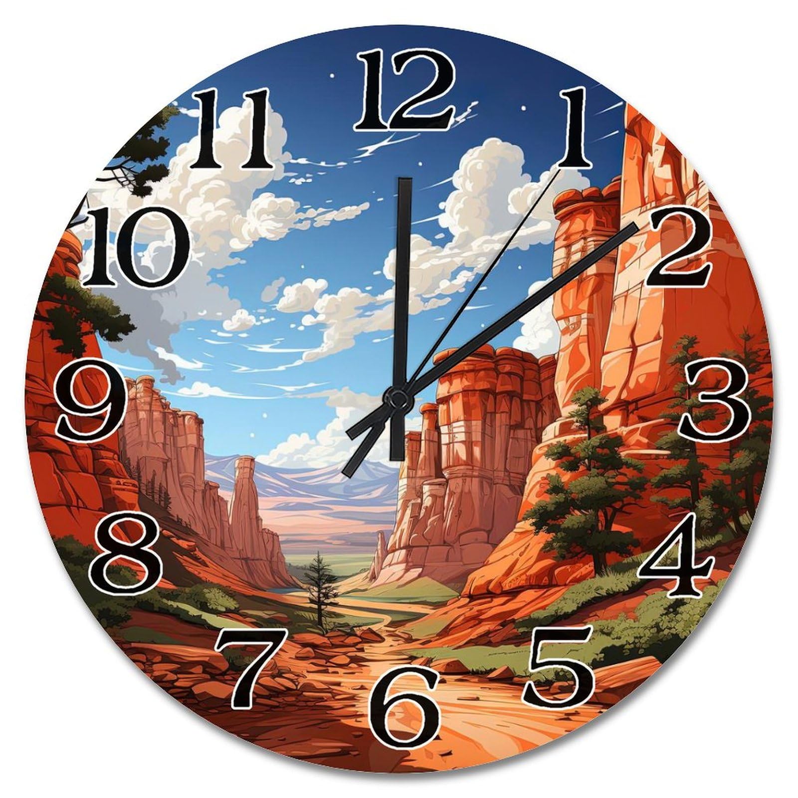 Horloge murale de voyage Bryce silencieuse pour la chambre