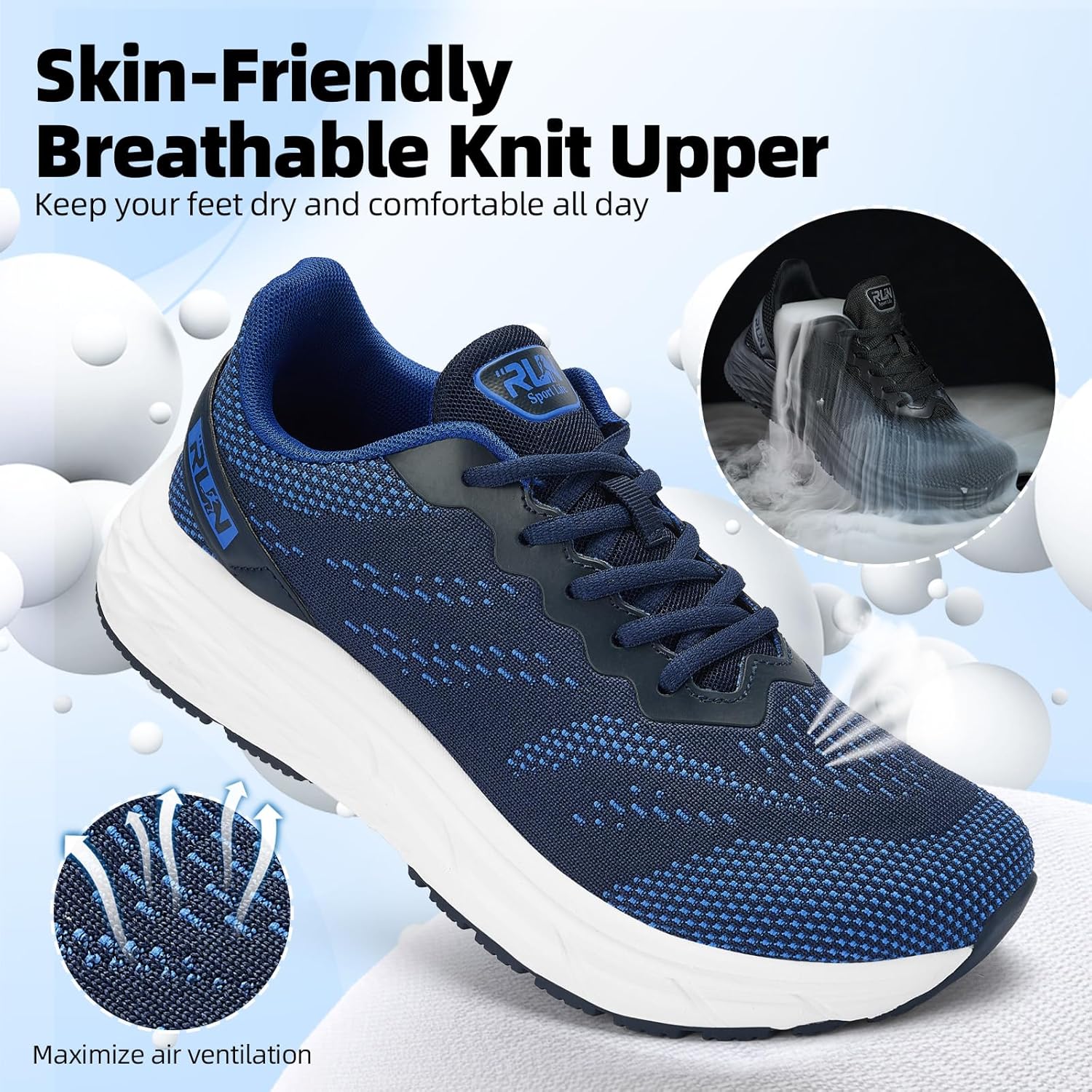 Slow Man Wide Toe Box Shoes for Men - Cushioned Road Running Shoe Non Slip Mens Walking Sneakers for Wide Feet Comfortable Athletic Gym Workout Sneaker - Image 6