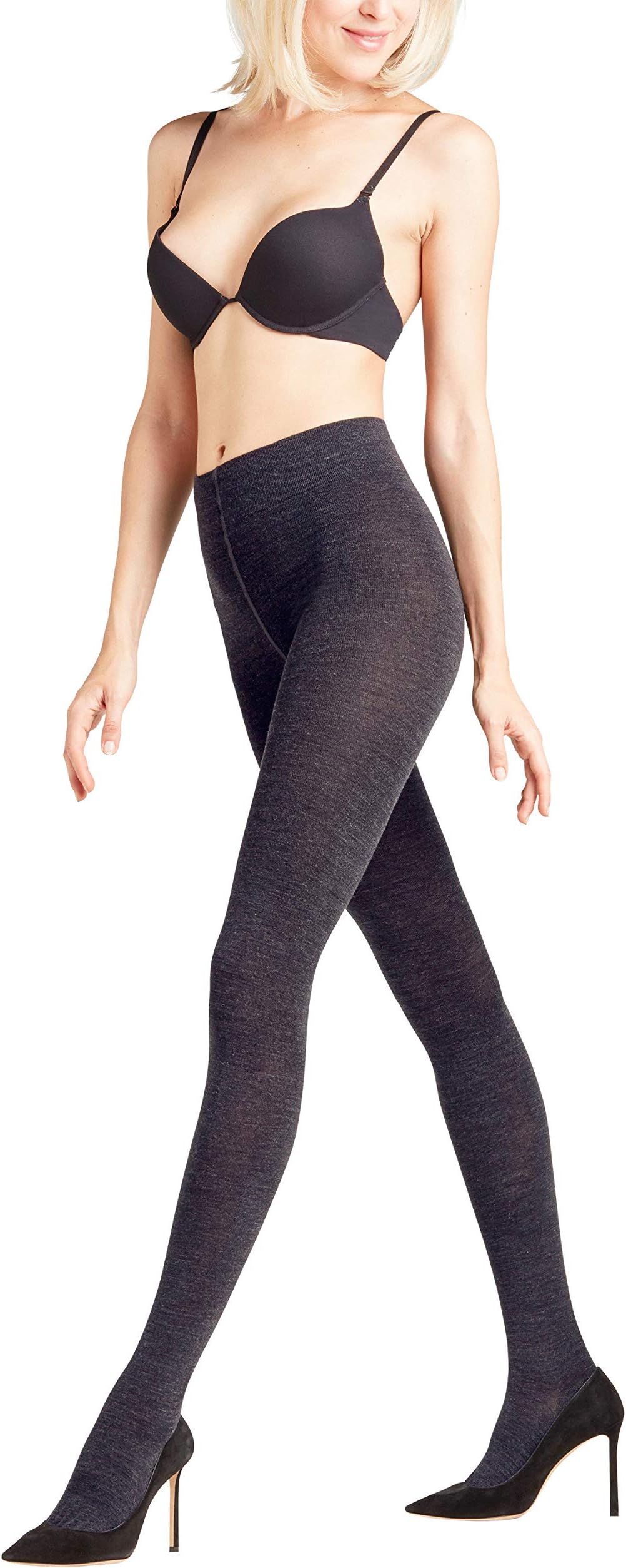 FALKEWomen's Softmerino Tights Breathable Climate-Regulating Odour-Neutralising Wool Cotton Opaque Thick Plain Soft Comfort Waistband Flat Seam In Toe Area Warm For Casual Business Looks 1 Pair